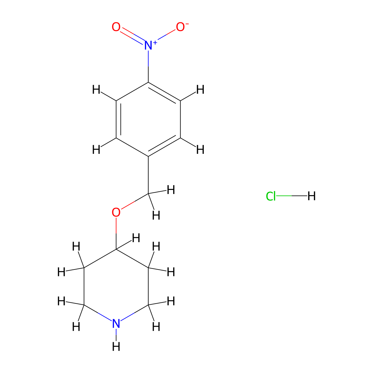 4-[(4-Nitrobenzyl)oxy]piperidine hydrochloride molecular structure, CAS 1426290-64-3