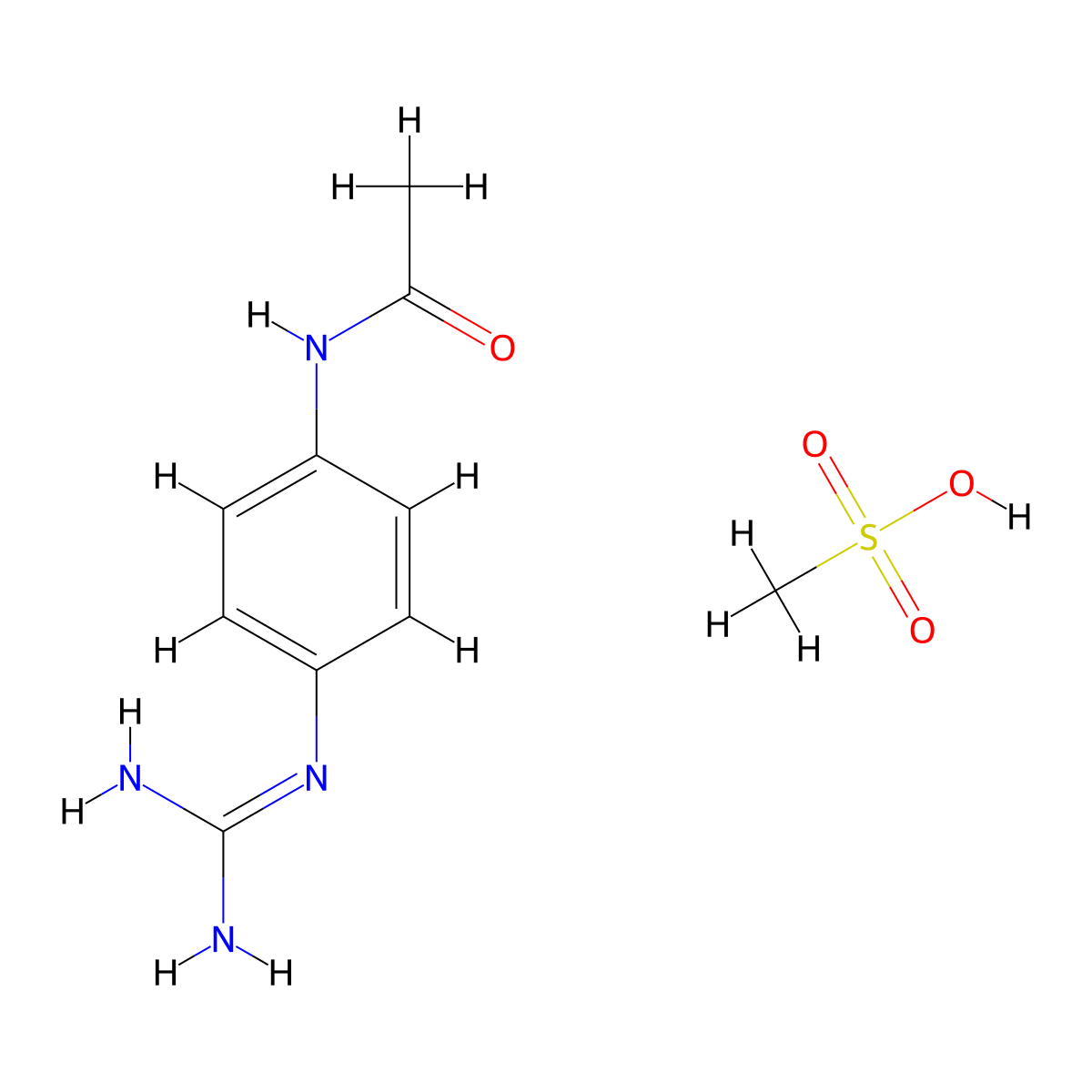 N-(4-[[Amino(imino)methyl]amino]phenyl)acetamide methanesulfonate molecular structure, CAS 1426290-72-3