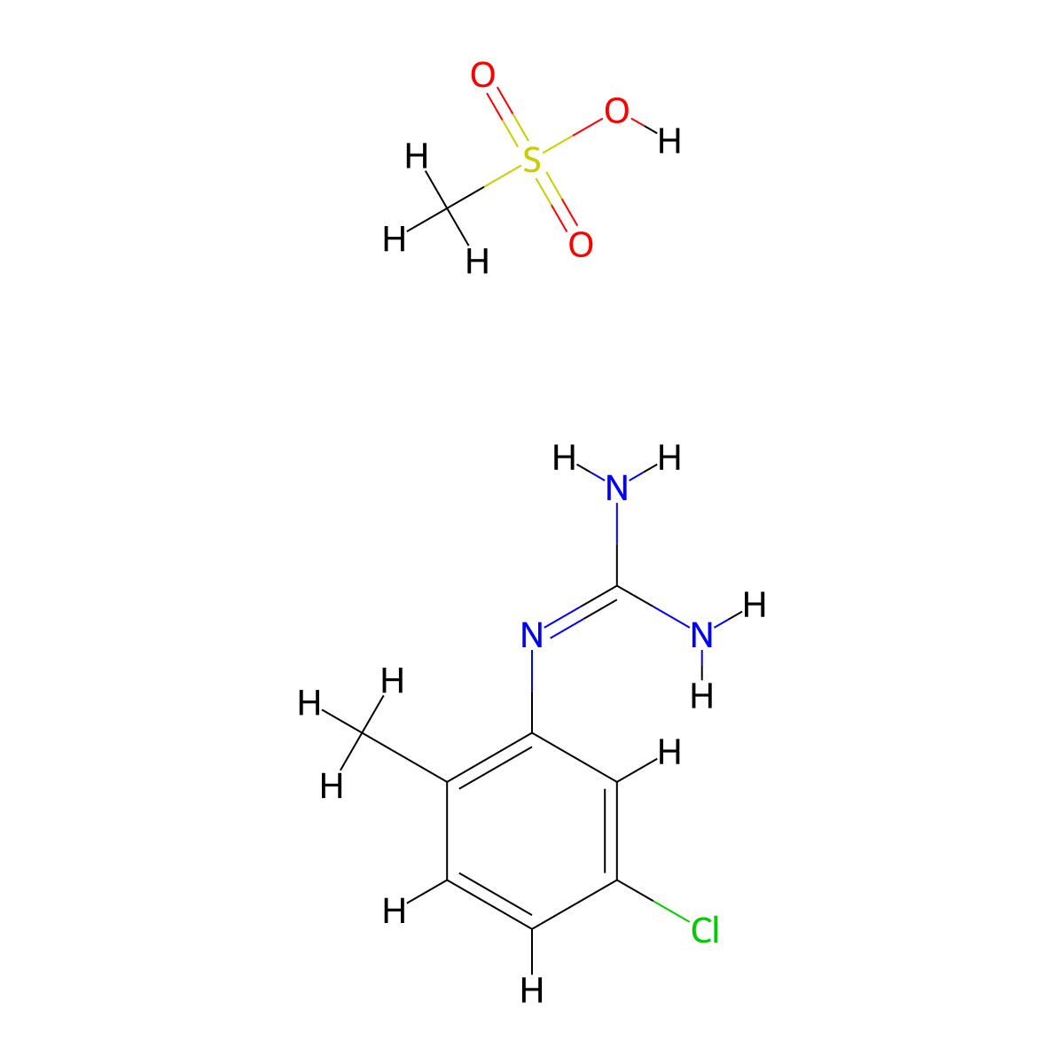 N-(5-chloro-2-methylphenyl)guanidine methanesulfonate molecular structure, CAS 1426290-73-4