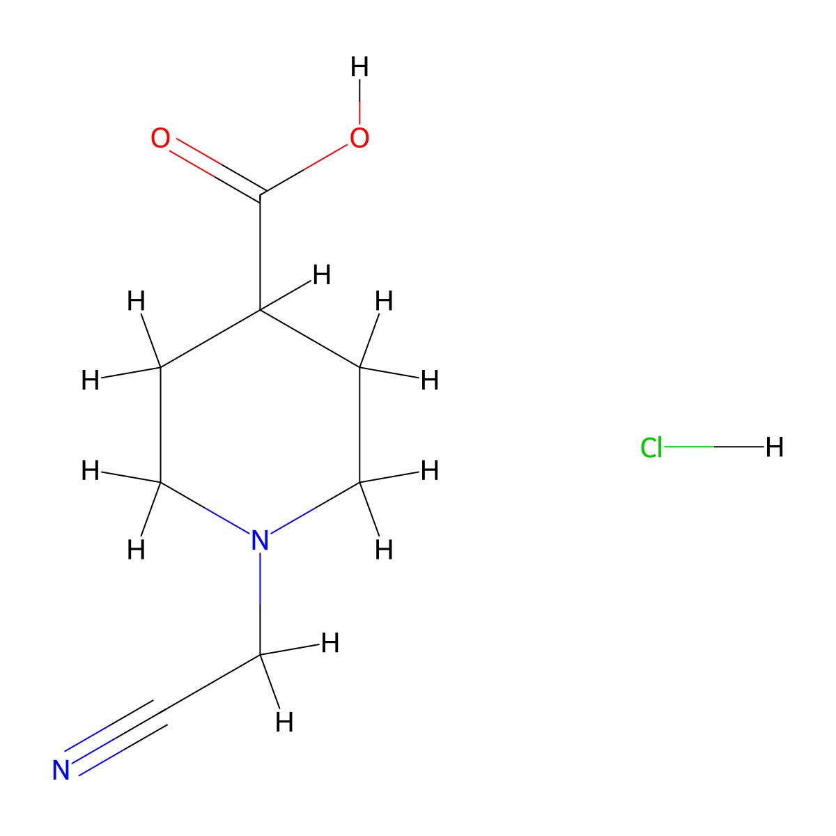 1-(Cyanomethyl)piperidine-4-carboxylic acid hydrochloride molecular structure, CAS 1426290-75-6