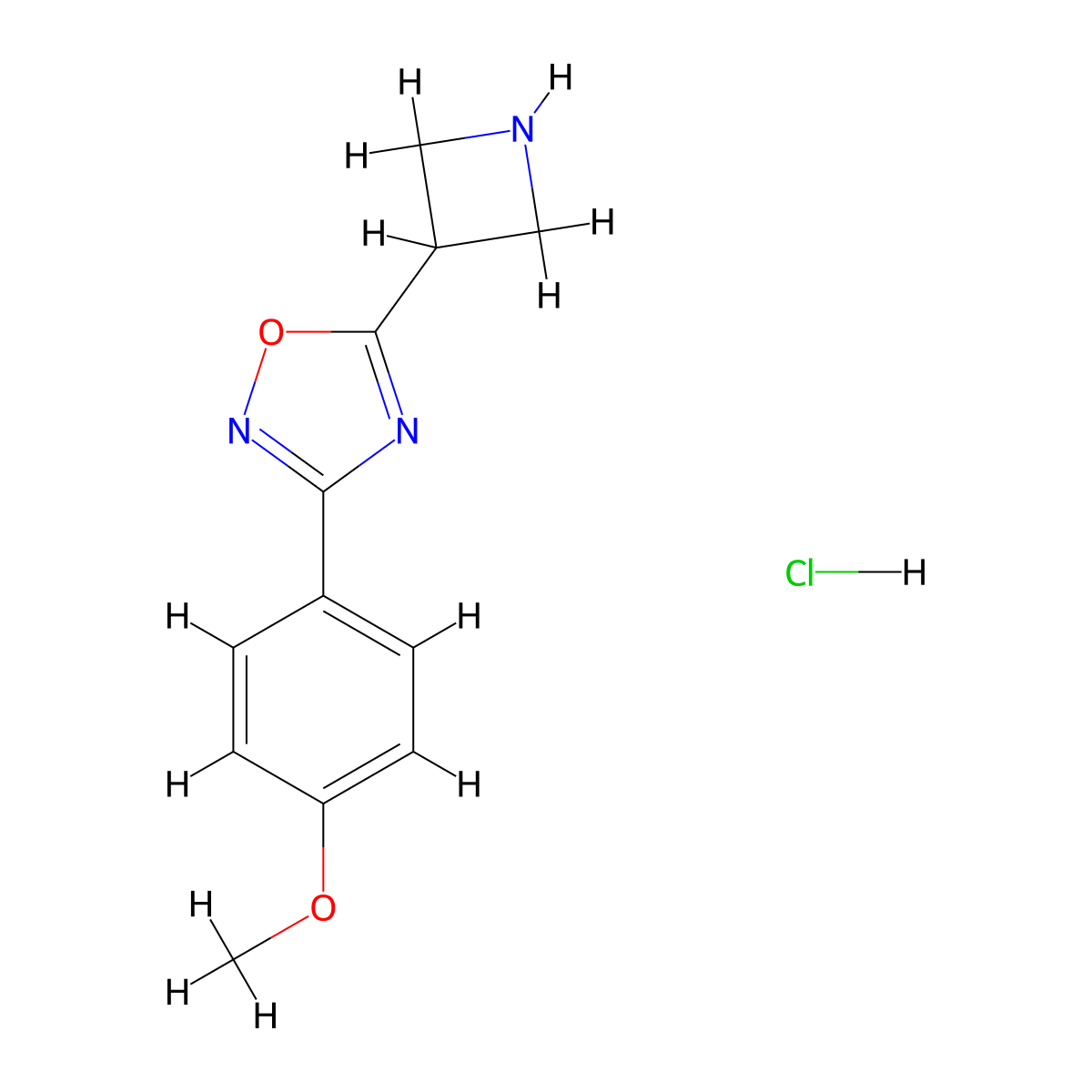 5-Azetidin-3-yl-3-(4-methoxyphenyl)-1,2,4-oxadiazole hydrochloride molecular structure, CAS 1426290-77-8