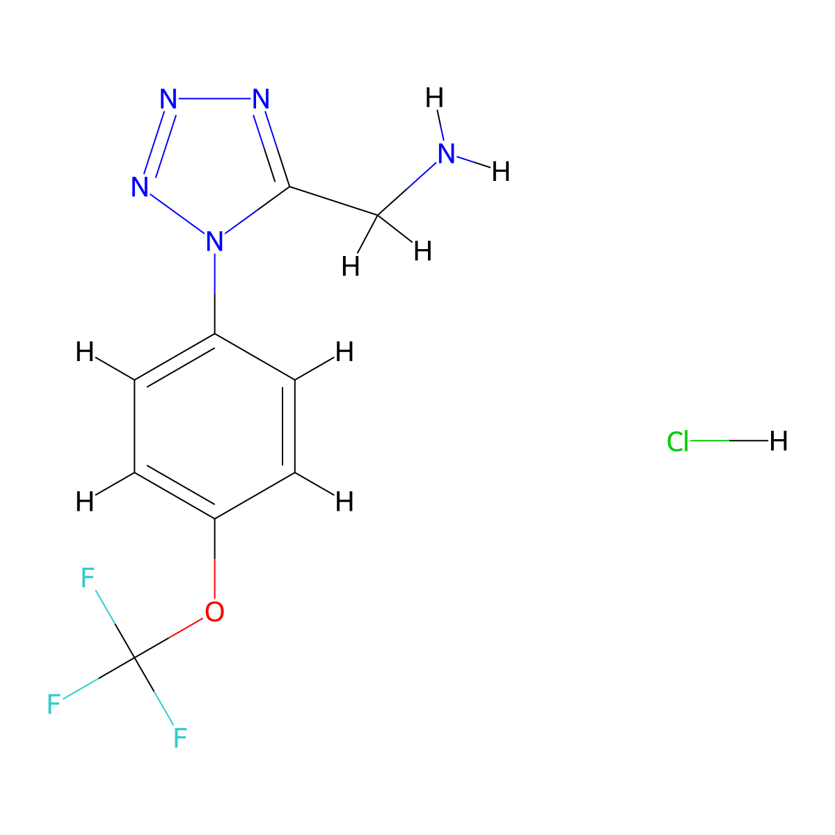 ({1-[4-(trifluoromethoxy)phenyl]-1H-tetrazol-5-yl}methyl)amine hydrochloride molecular structure, CAS 1426290-79-0