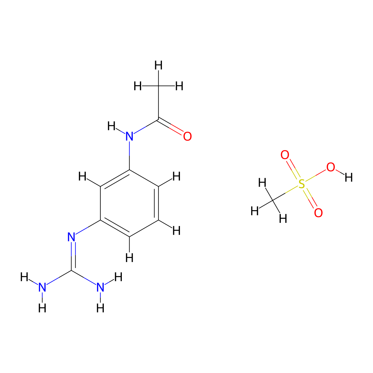 N-(3-[[Amino(imino)methyl]amino]phenyl)acetamide methanesulfonate molecular structure, CAS 1426290-81-4