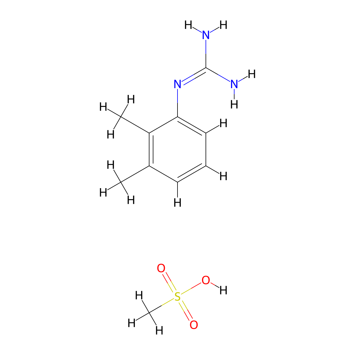 N-(2,3-dimethylphenyl)guanidine methanesulfonate molecular structure, CAS 1426290-83-6