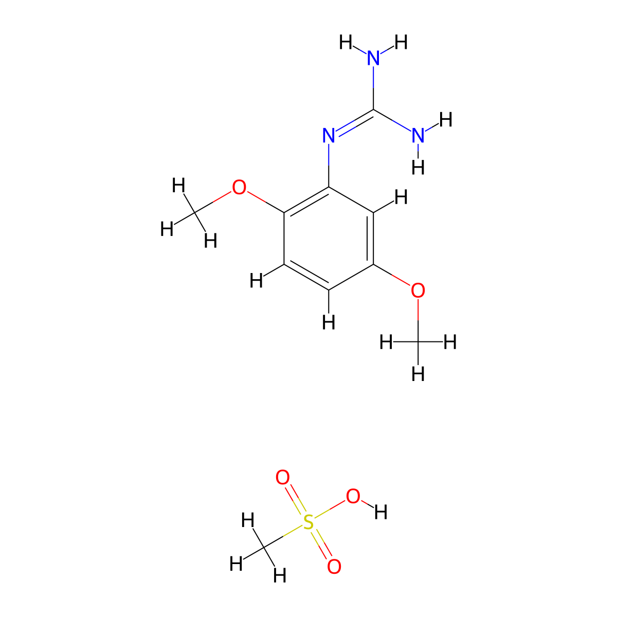 N-(2,5-dimethoxyphenyl)guanidine methanesulfonate molecular structure, CAS 1426290-85-8