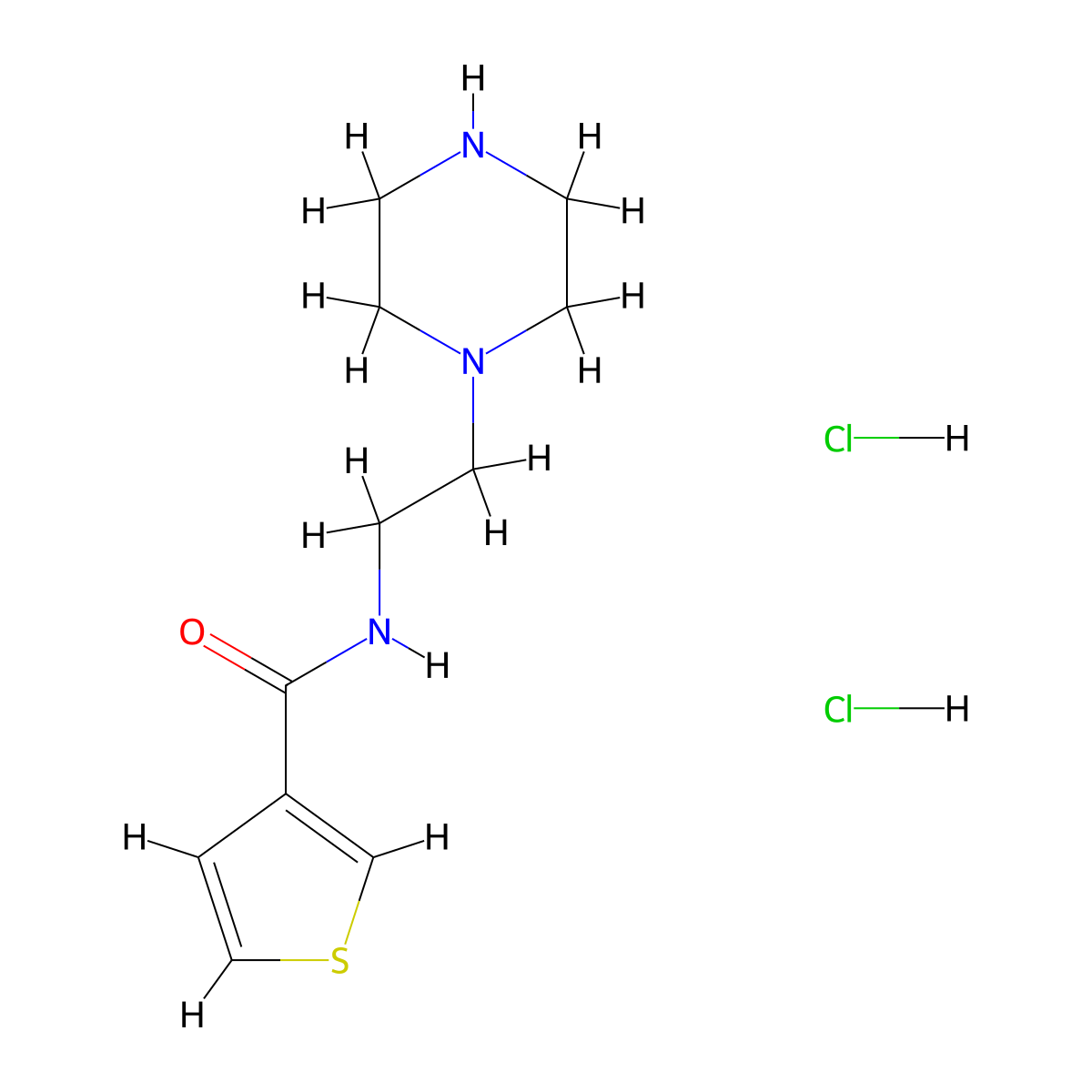 N-(2-piperazin-1-ylethyl)thiophene-3-carboxamide dihydrochloride molecular structure, CAS 1426290-86-9