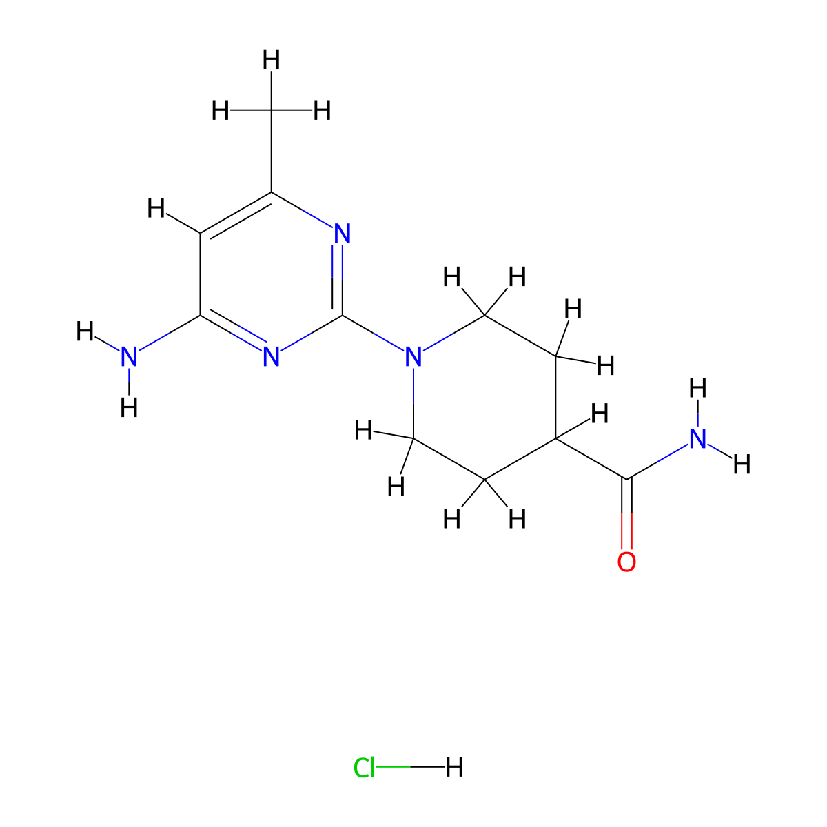 1-(4-Amino-6-methylpyrimidin-2-yl)piperidine-4-carboxamide hydrochloride molecular structure, CAS 1426290-93-8