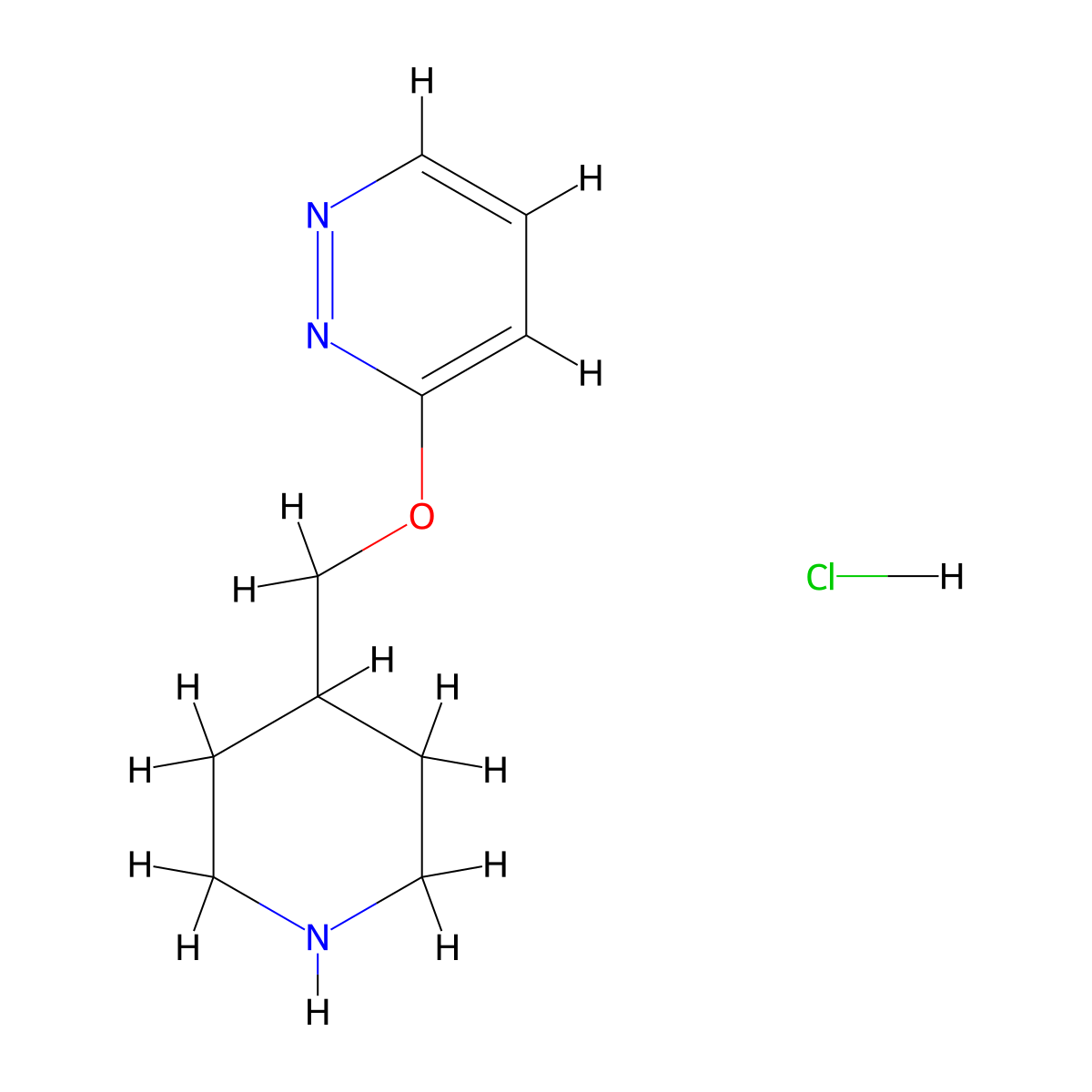 3-(Piperidin-4-ylmethoxy)pyridazine hydrochloride molecular structure, CAS 1426290-94-9