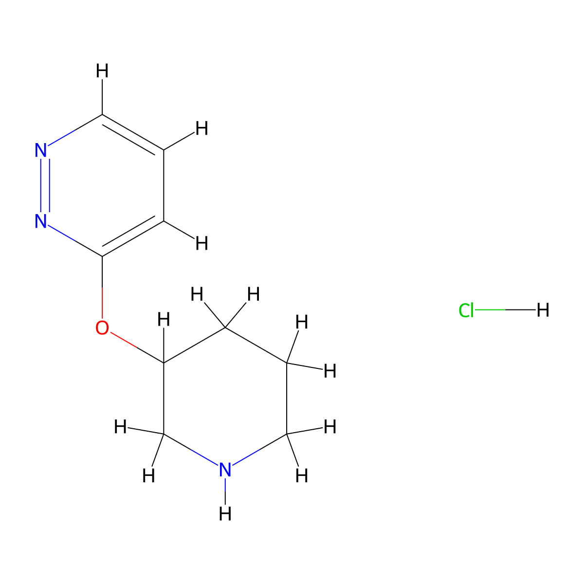 3-(Piperidin-3-yloxy)pyridazine hydrochloride molecular structure, CAS 1426290-95-0