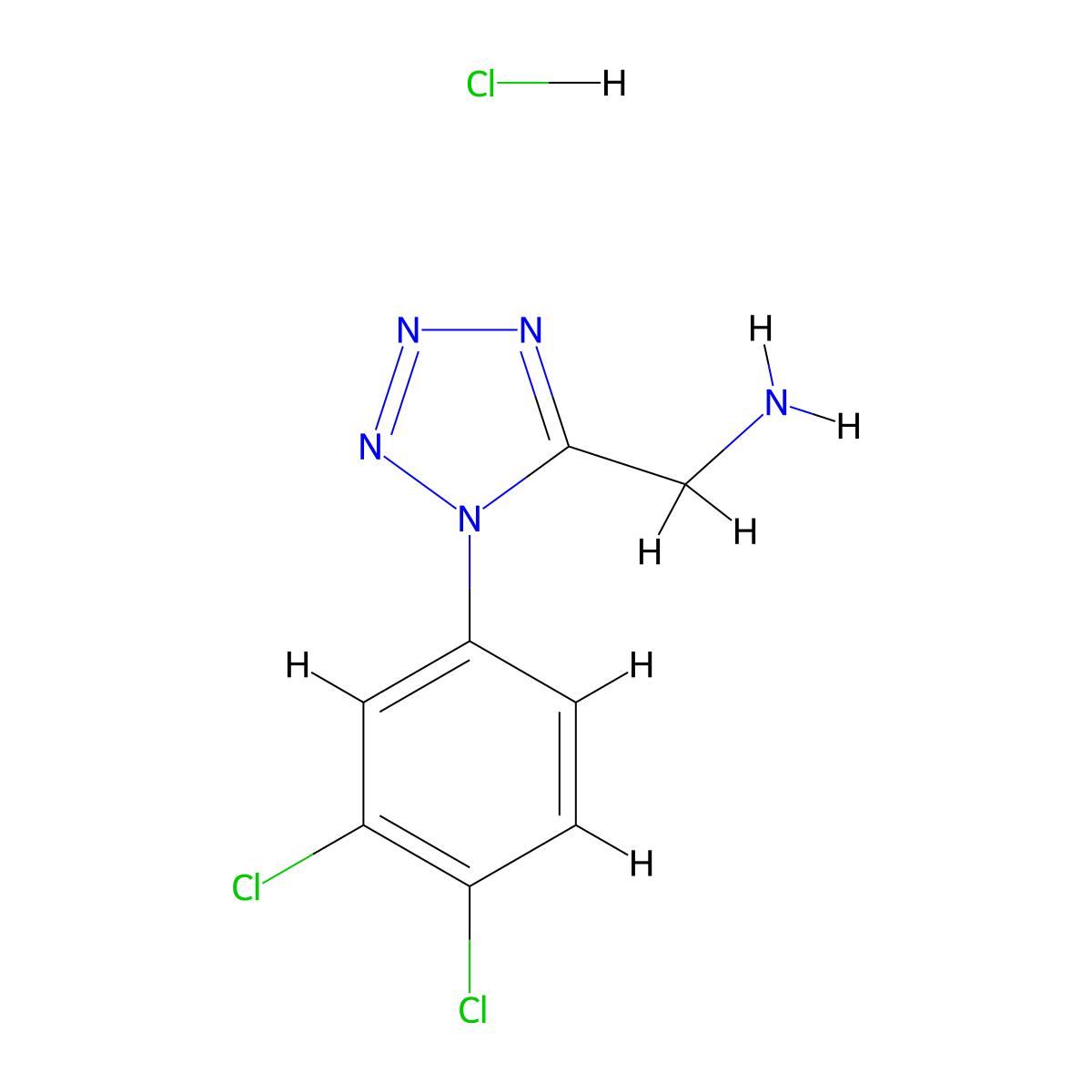 {[1-(3,4-dichlorophenyl)-1H-tetrazol-5-yl]methyl}amine hydrochloride molecular structure, CAS 1426290-97-2