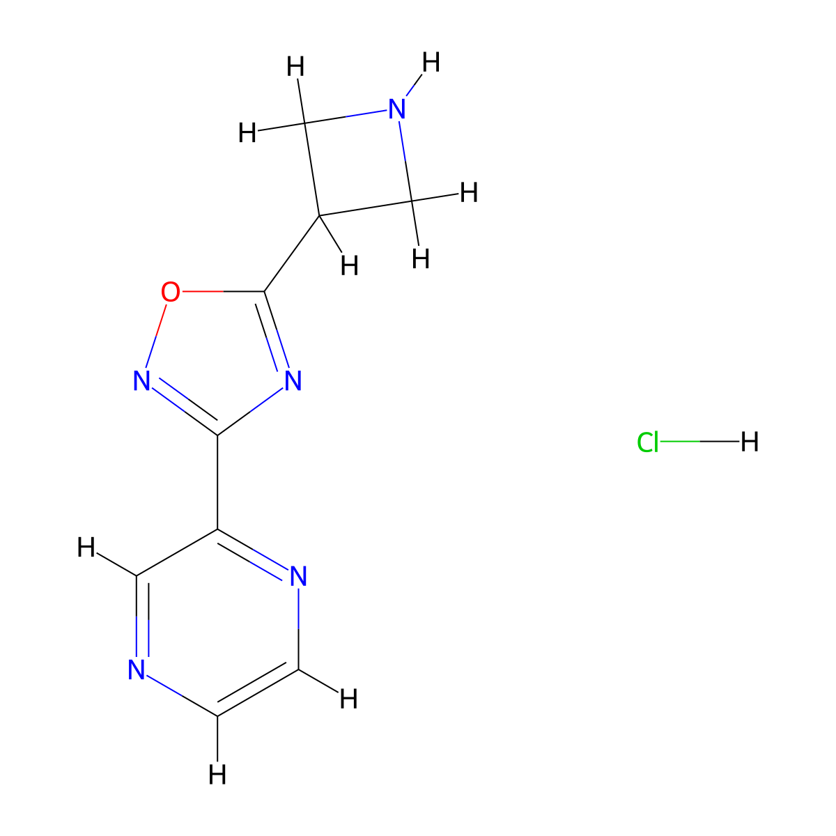 2-(5-Azetidin-3-yl-1,2,4-oxadiazol-3-yl)pyrazine hydrochloride molecular structure, CAS 1426291-06-6