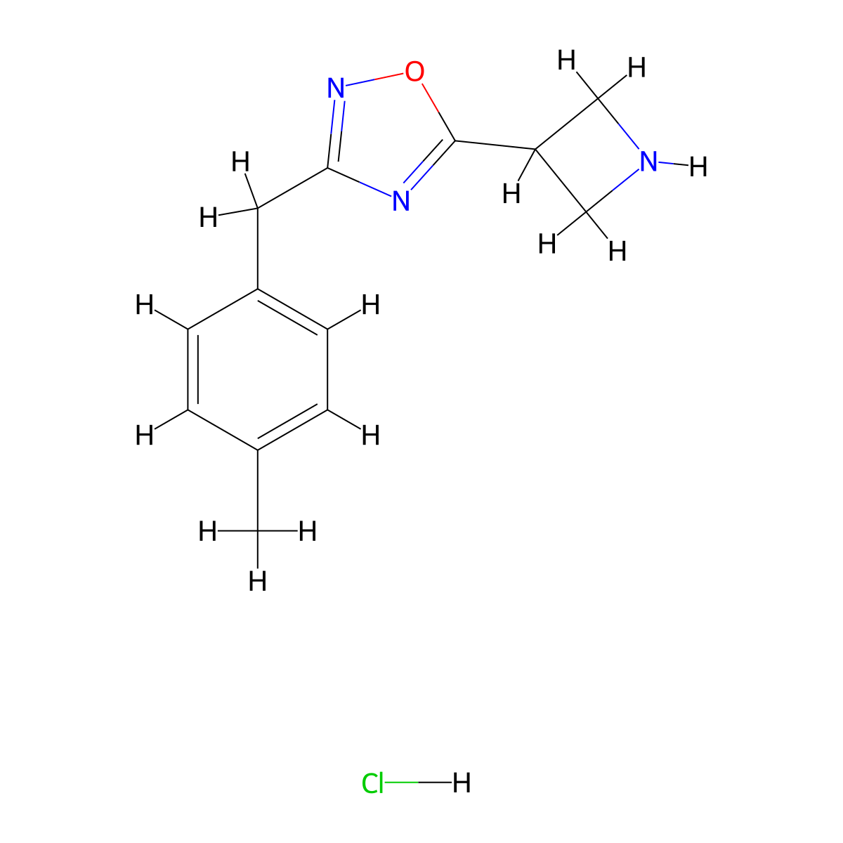 5-Azetidin-3-yl-3-(4-methylbenzyl)-1,2,4-oxadiazole hydrochloride molecular structure, CAS 1426291-07-7