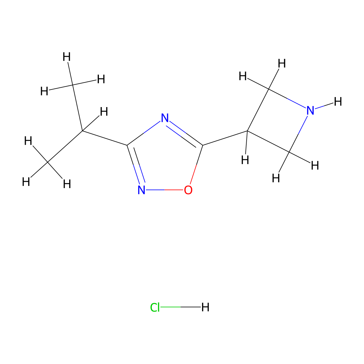 5-Azetidin-3-yl-3-isopropyl-1,2,4-oxadiazole hydrochloride molecular structure, CAS 1426291-14-6