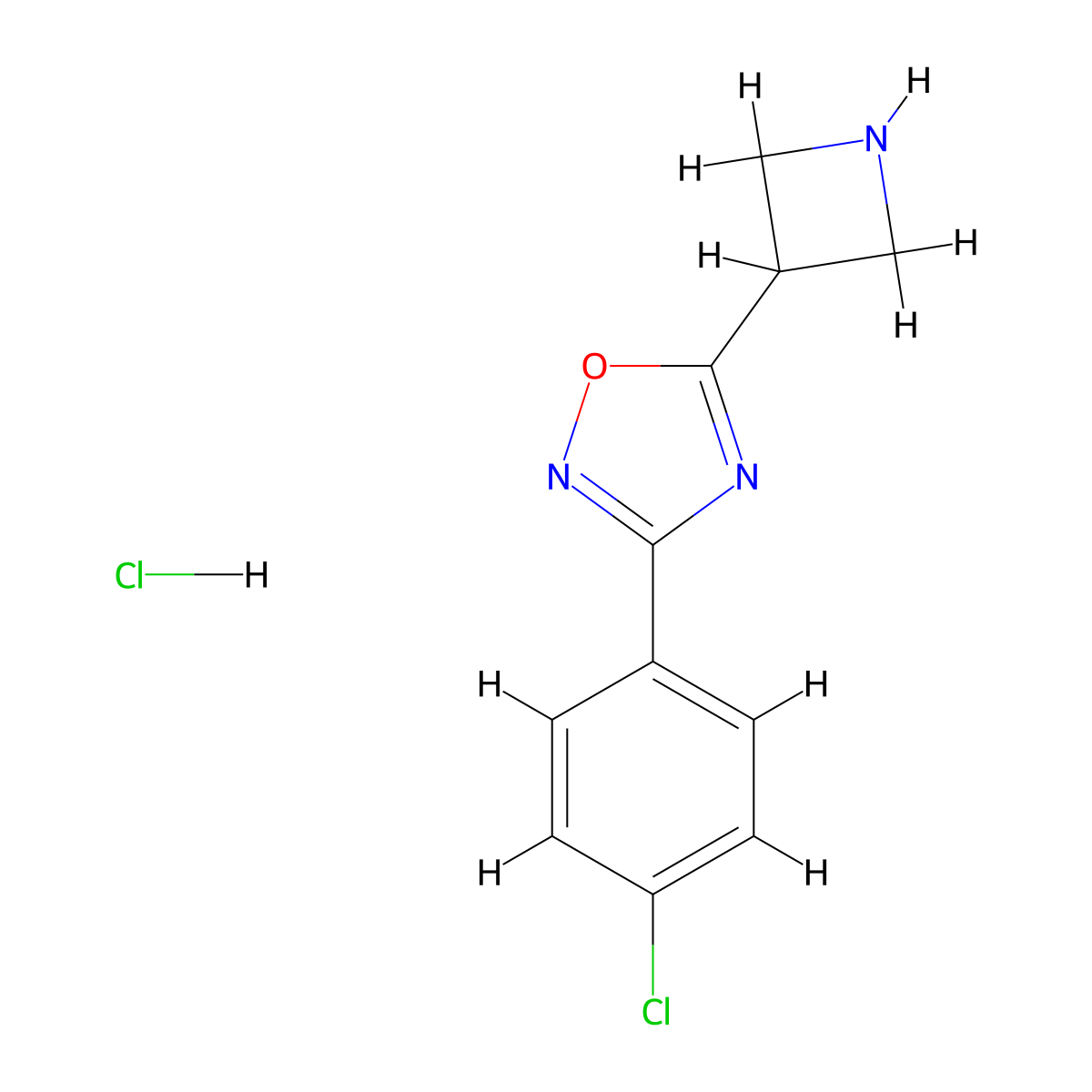 5-Azetidin-3-yl-3-(4-chlorophenyl)-1,2,4-oxadiazole hydrochloride molecular structure, CAS 1426291-15-7
