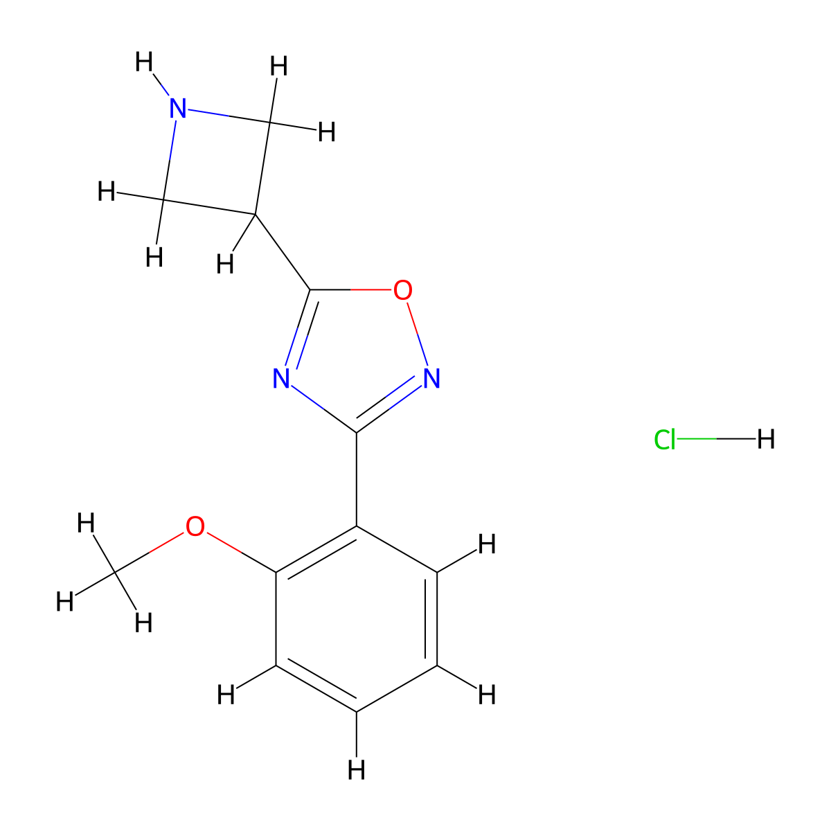 5-Azetidin-3-yl-3-(2-methoxyphenyl)-1,2,4-oxadiazole hydrochloride molecular structure, CAS 1426291-17-9