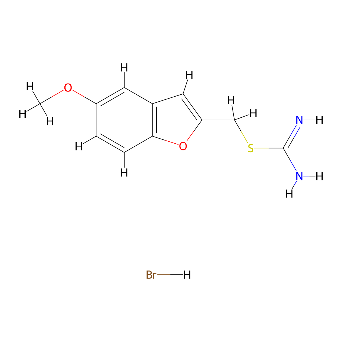 (5-Methoxy-1-benzofuran-2-yl)methyl imidothiocarbamate hydrobromide molecular structure, CAS 1426291-19-1