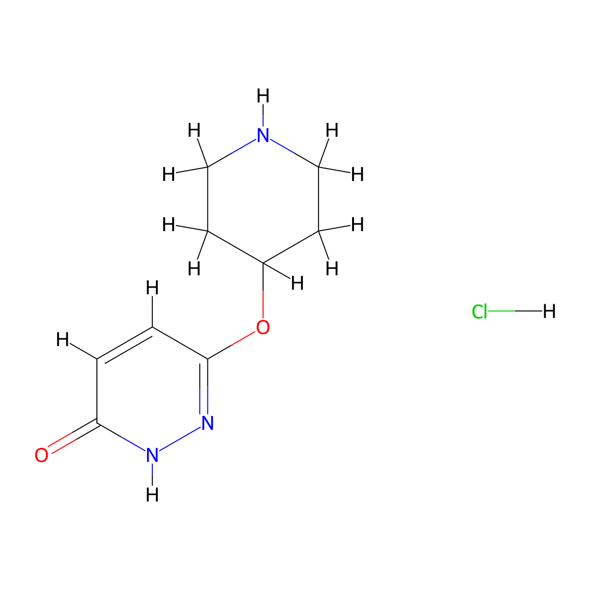 6-(piperidin-4-yloxy)pyridazin-3(2H)-one hydrochloride molecular structure, CAS 1426291-21-5