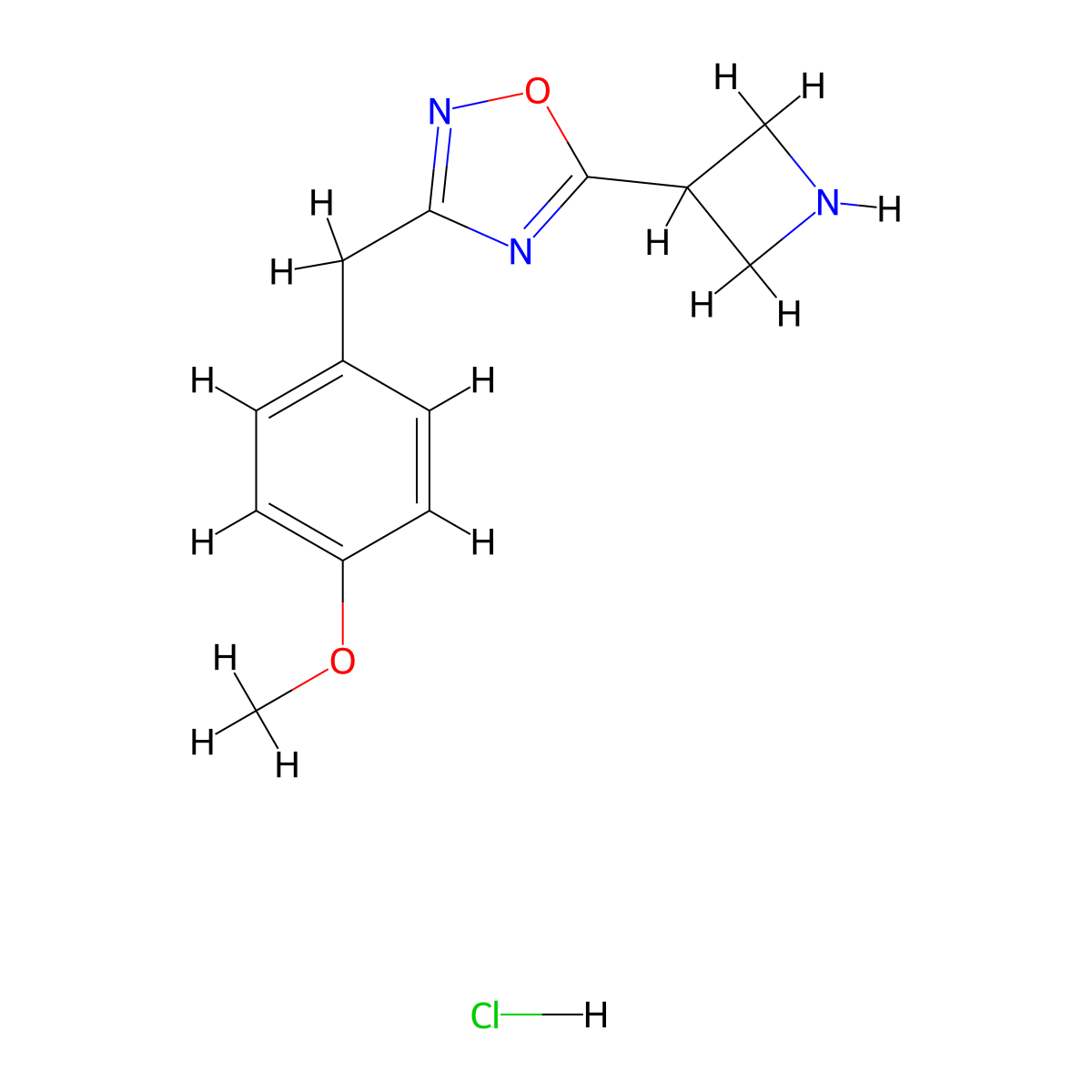 5-Azetidin-3-yl-3-(4-methoxybenzyl)-1,2,4-oxadiazole hydrochloride molecular structure, CAS 1426291-24-8