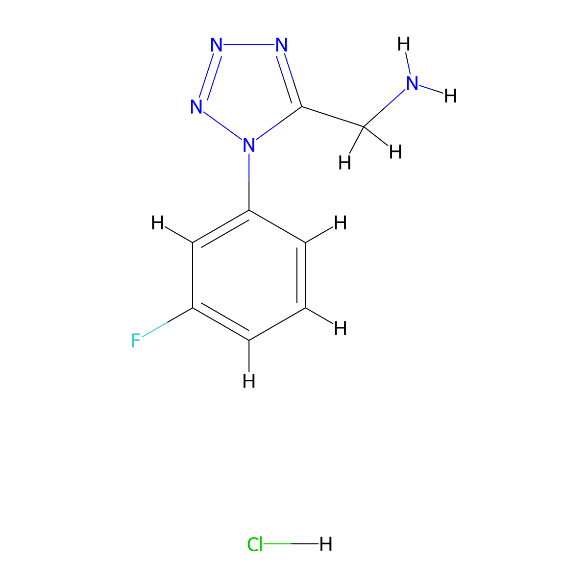 {[1-(3-fluorophenyl)-1H-tetrazol-5-yl]methyl}amine hydrochloride molecular structure, CAS 1426291-28-2
