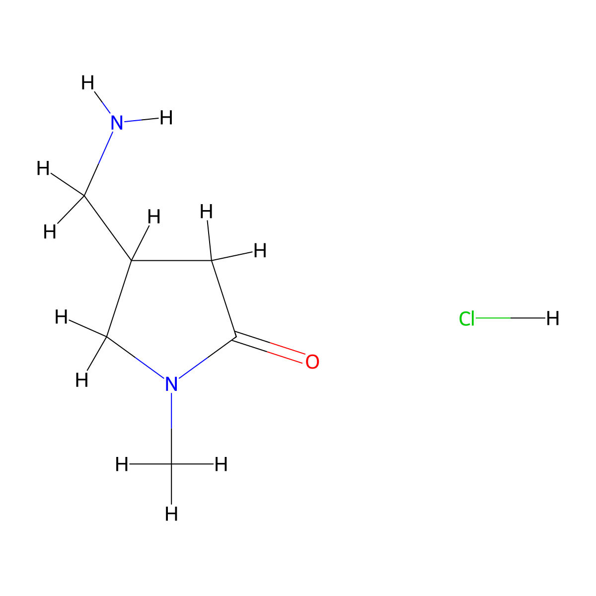 4-(Aminomethyl)-1-methylpyrrolidin-2-one hydrochloride molecular structure, CAS 1426291-29-3