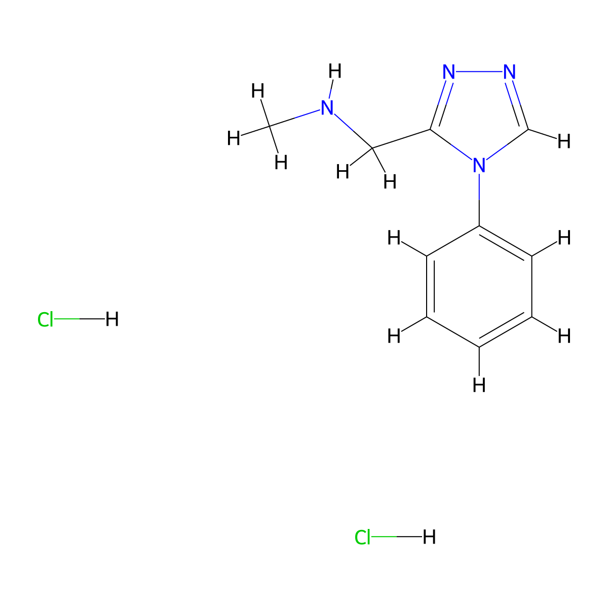 N-methyl-1-(4-phenyl-4H-1,2,4-triazol-3-yl)methanamine dihydrochloride molecular structure, CAS 1426291-32-8