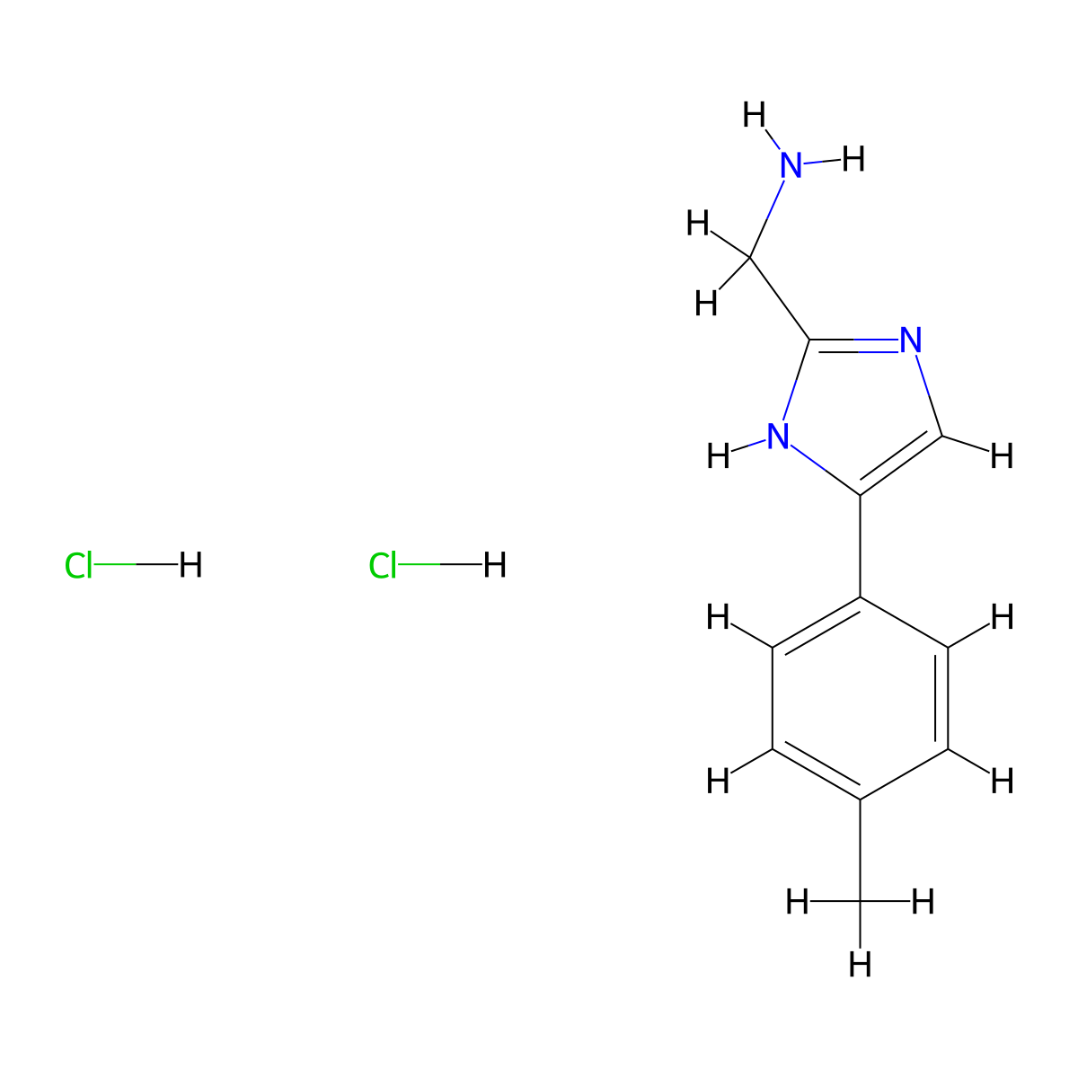 (4-(p-tolyl)-1H-imidazol-2-yl)methanamine dihydrochloride molecular structure, CAS 1426291-34-0