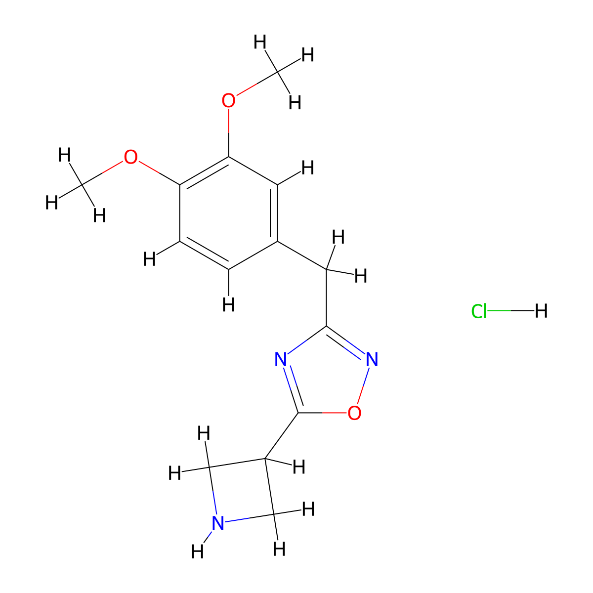 5-Azetidin-3-yl-3-(3,4-dimethoxybenzyl)-1,2,4-oxadiazole hydrochloride molecular structure, CAS 1426291-39-5