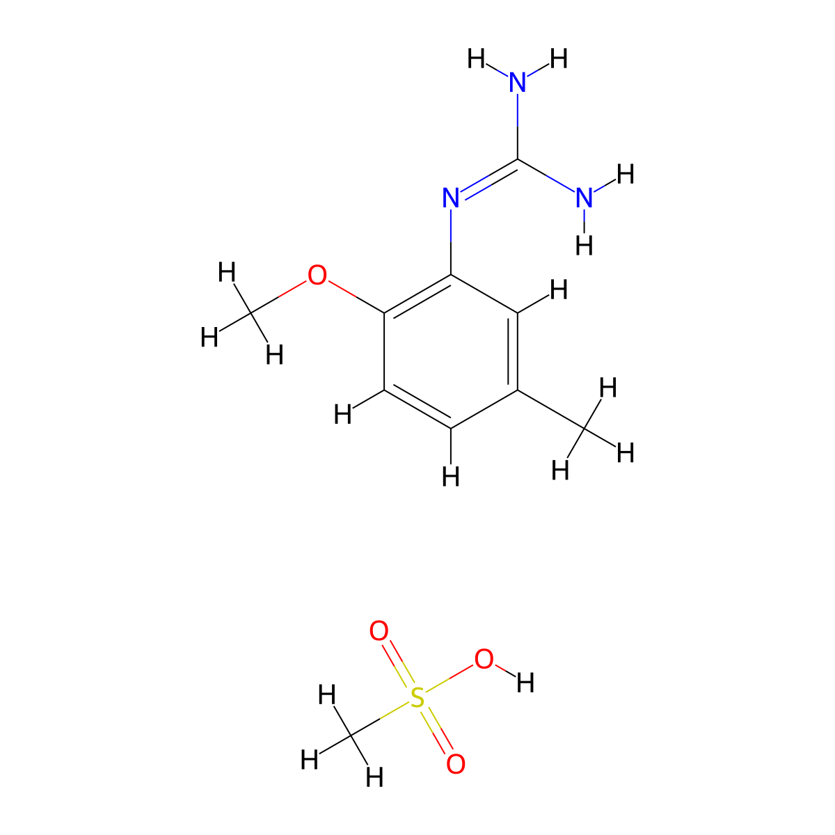 N-(2-methoxy-5-methylphenyl)guanidine methanesulfonate molecular structure, CAS 1426291-43-1