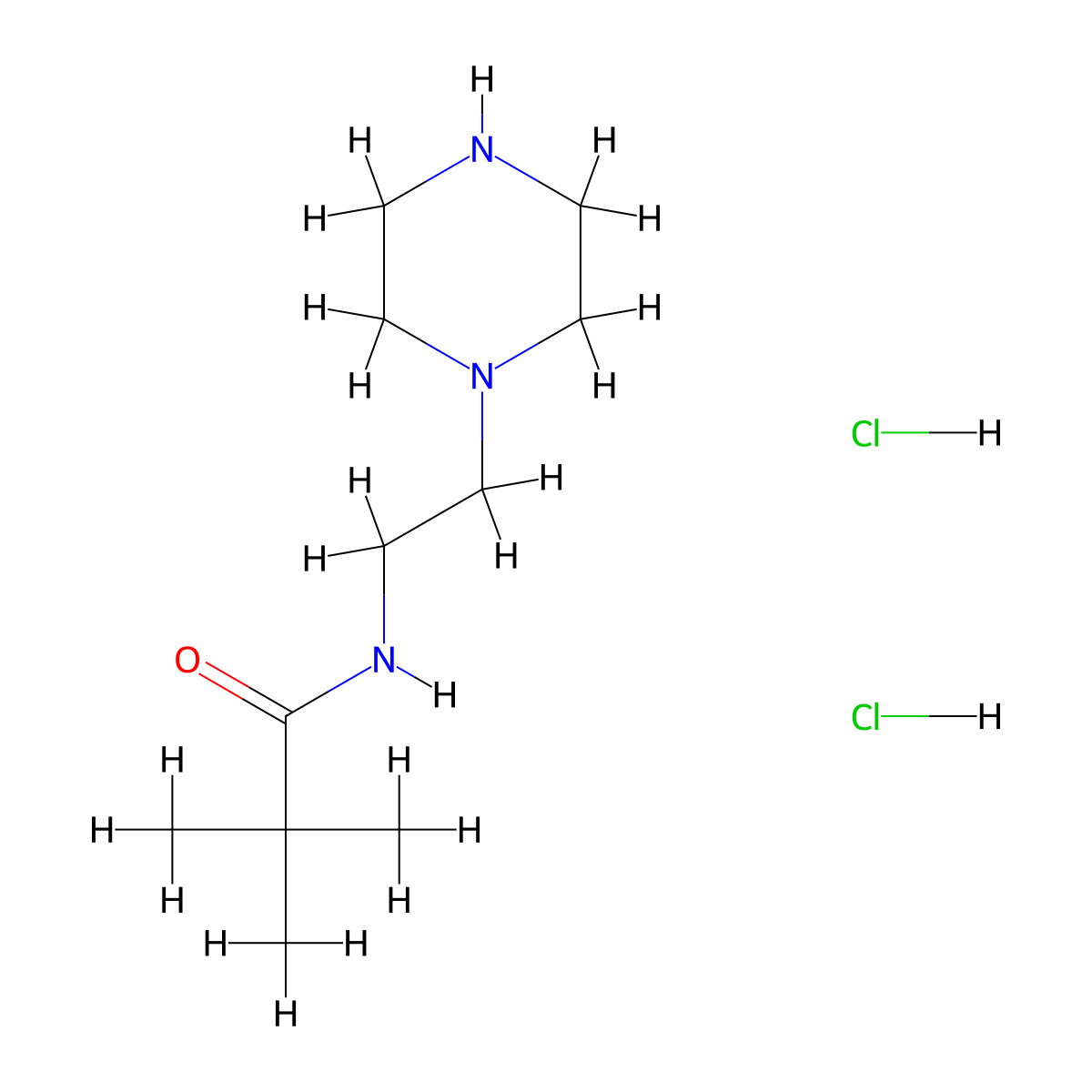 2,2-dimethyl-N-(2-piperazin-1-ylethyl)propanamide dihydrochloride molecular structure, CAS 1426291-44-2