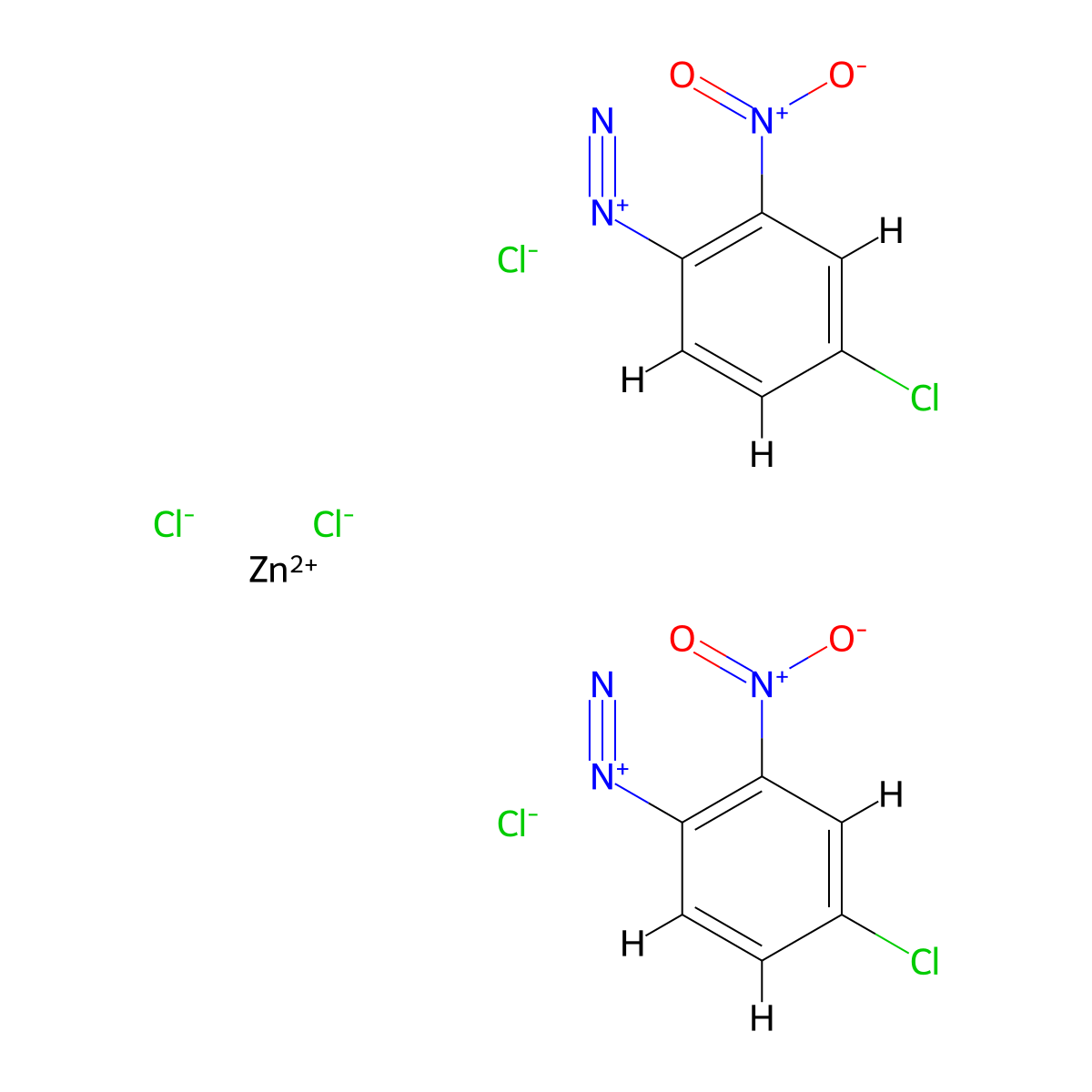 Benzenediazonium, 4-chloro-2-nitro-, (T-4)-tetrachlorozincate(2-) (2:1) molecular structure, CAS 14263-89-9