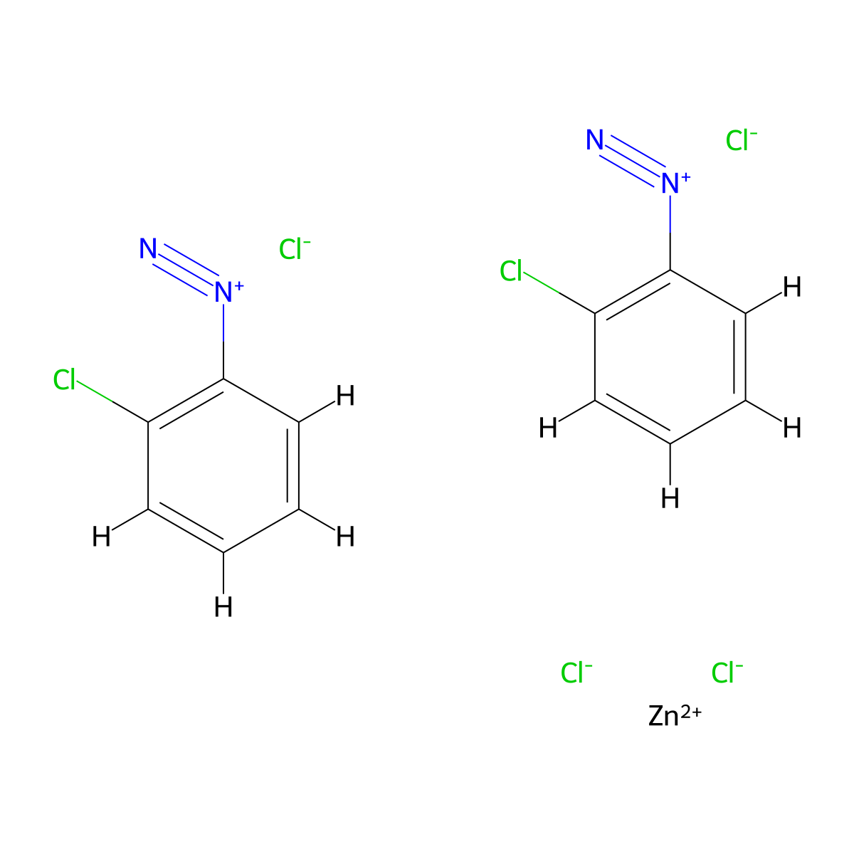 Benzenediazonium, 2-chloro-, (T-4)-tetrachlorozincate(2-) (2:1) molecular structure, CAS 14263-92-4