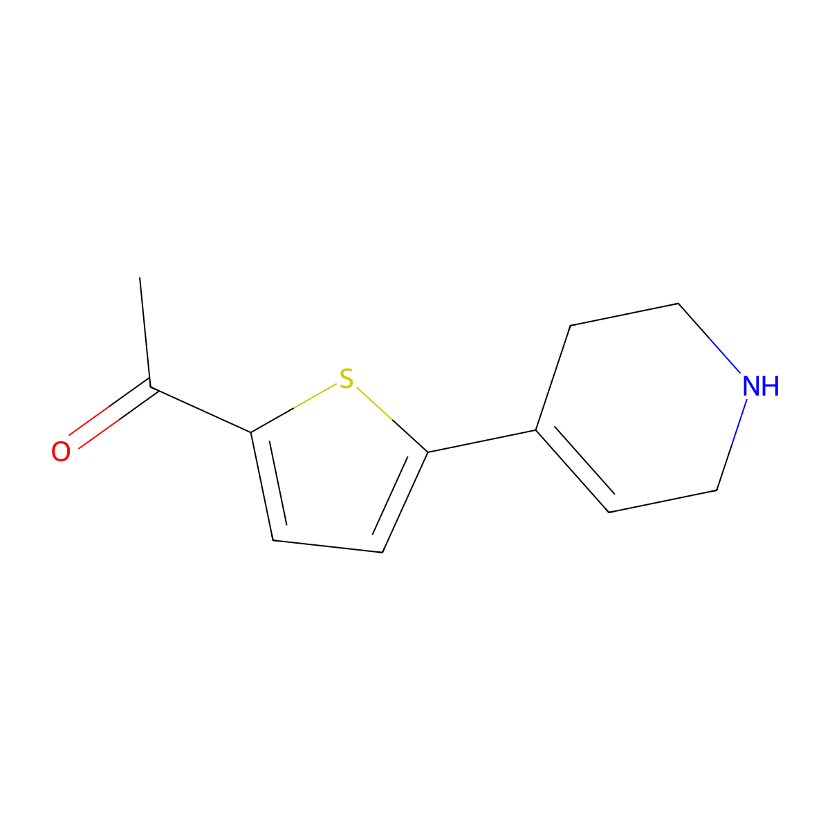 1-[5-(1,2,3,6-Tetrahydropyridin-4-yl)thiophen-2-yl]ethan-1-one molecular structure, CAS 1426302-14-8