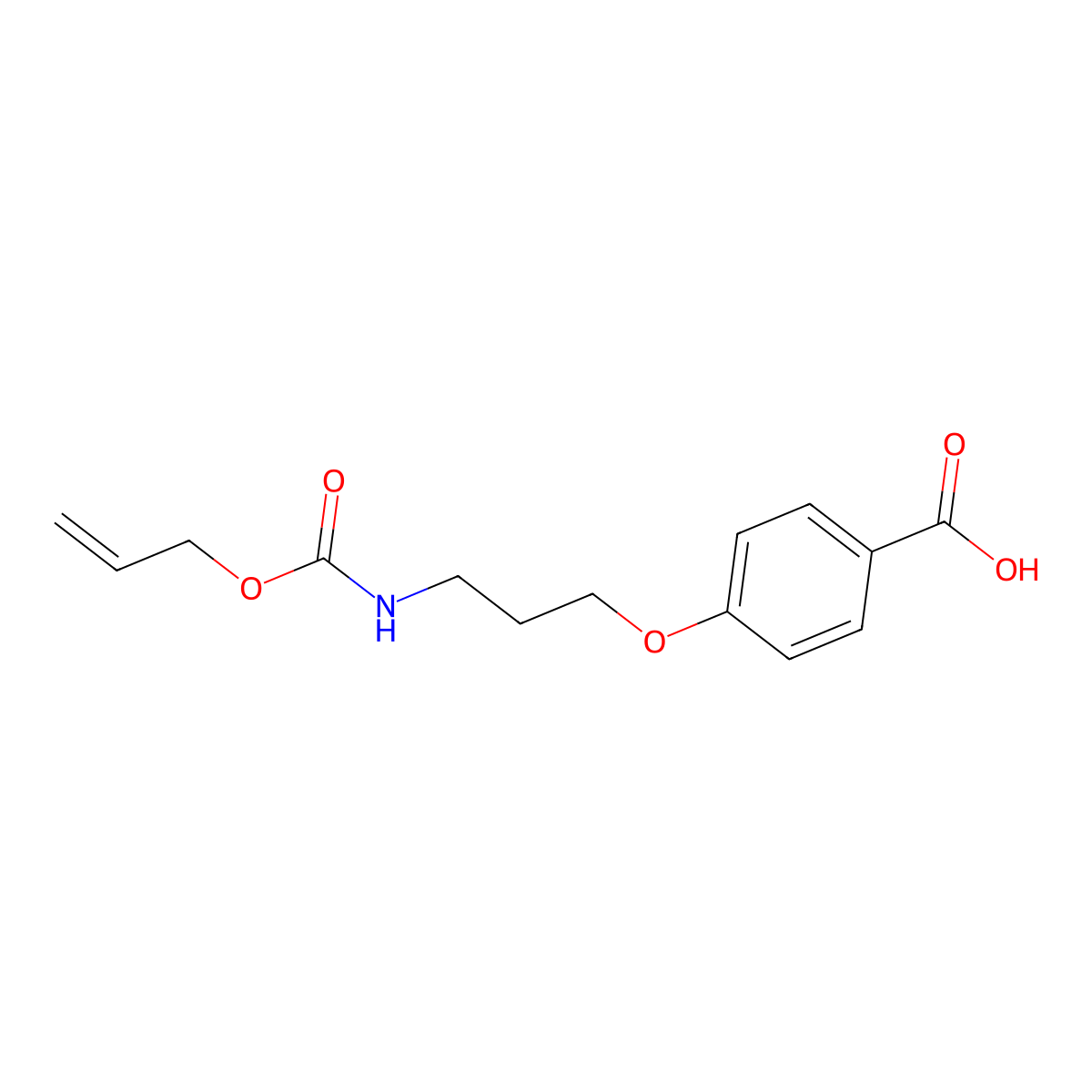 4-(3-{[(Prop-2-en-1-yloxy)carbonyl]amino}propoxy)benzoic acid molecular structure, CAS 1426302-59-1
