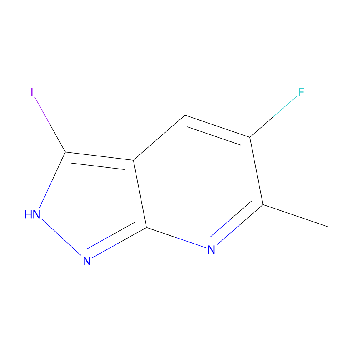 5-Fluoro-3-iodo-6-methyl-1H-pyrazolo[3,4-B]pyridine molecular structure, CAS 1426309-26-3