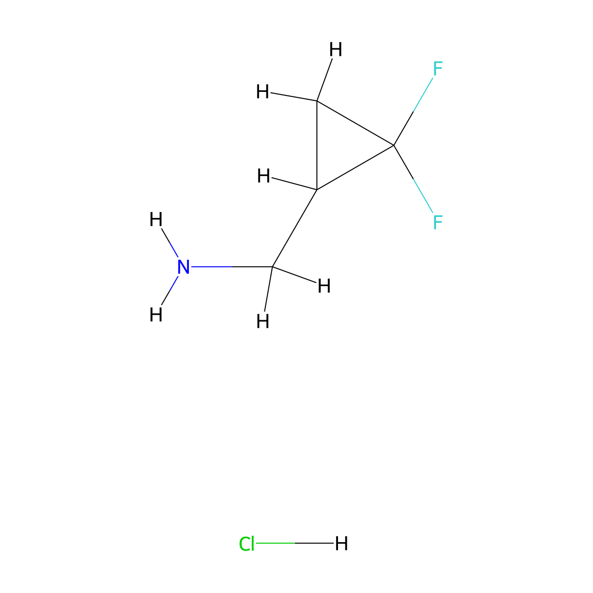 (2,2-Difluorocyclopropyl)methanamine hydrochloride molecular structure, CAS 1426309-49-0