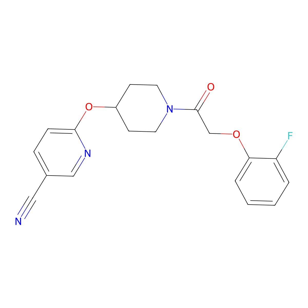 6-((1-(2-(2-Fluorophenoxy)acetyl)piperidin-4-yl)oxy)nicotinonitrile molecular structure, CAS 1426314-63-7