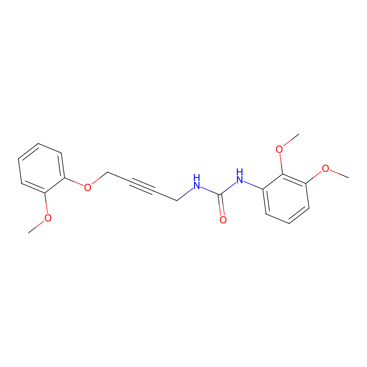 1-(2,3-Dimethoxyphenyl)-3-(4-(2-methoxyphenoxy)but-2-yn-1-yl)urea molecular structure, CAS 1426314-66-0