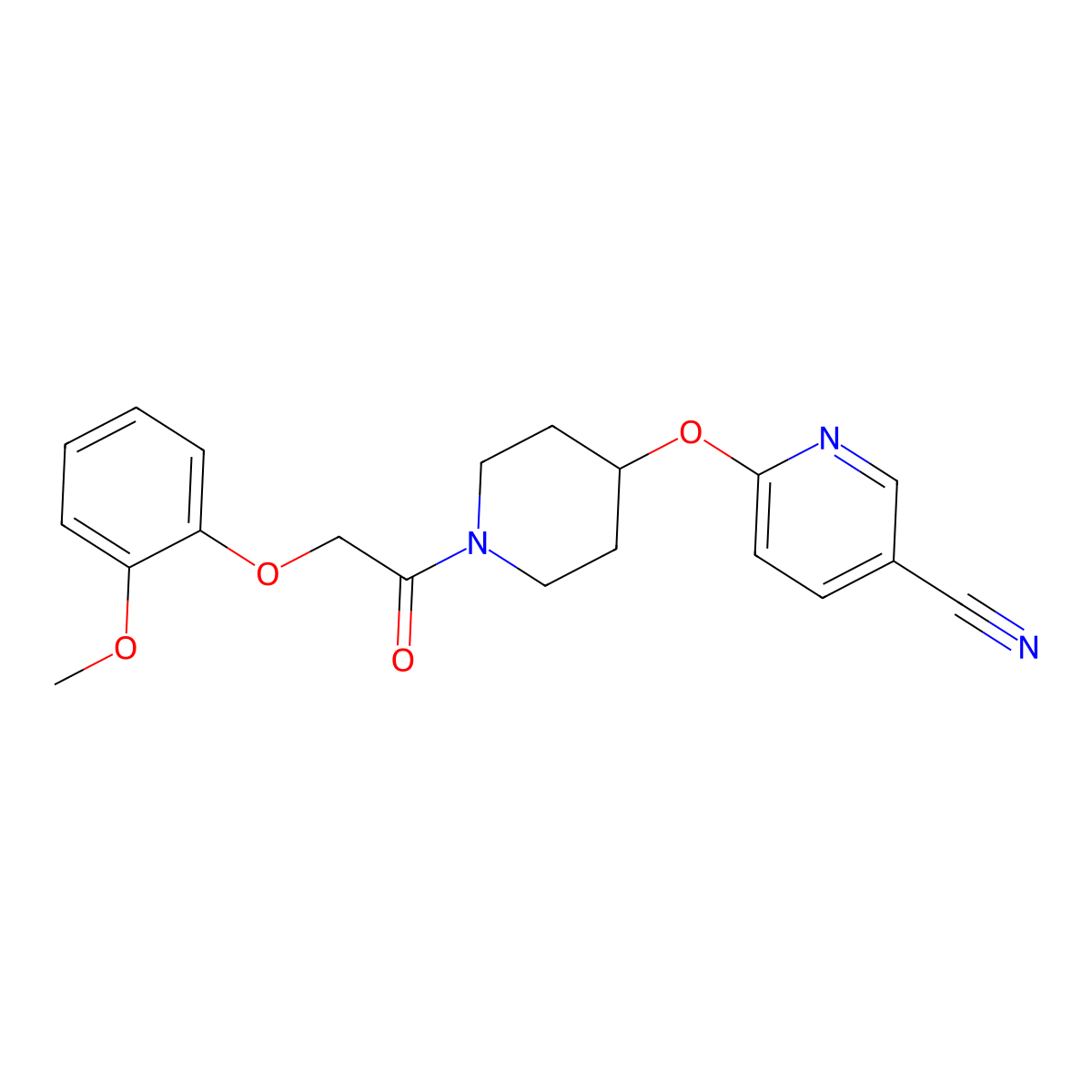 6-((1-(2-(2-Methoxyphenoxy)acetyl)piperidin-4-yl)oxy)nicotinonitrile molecular structure, CAS 1426314-68-2
