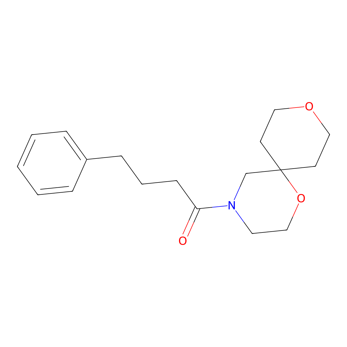 4-Phenyl-1-(1,9-dioxa-4-azaspiro[5.5]undecan-4-yl)butan-1-one molecular structure, CAS 1426314-72-8