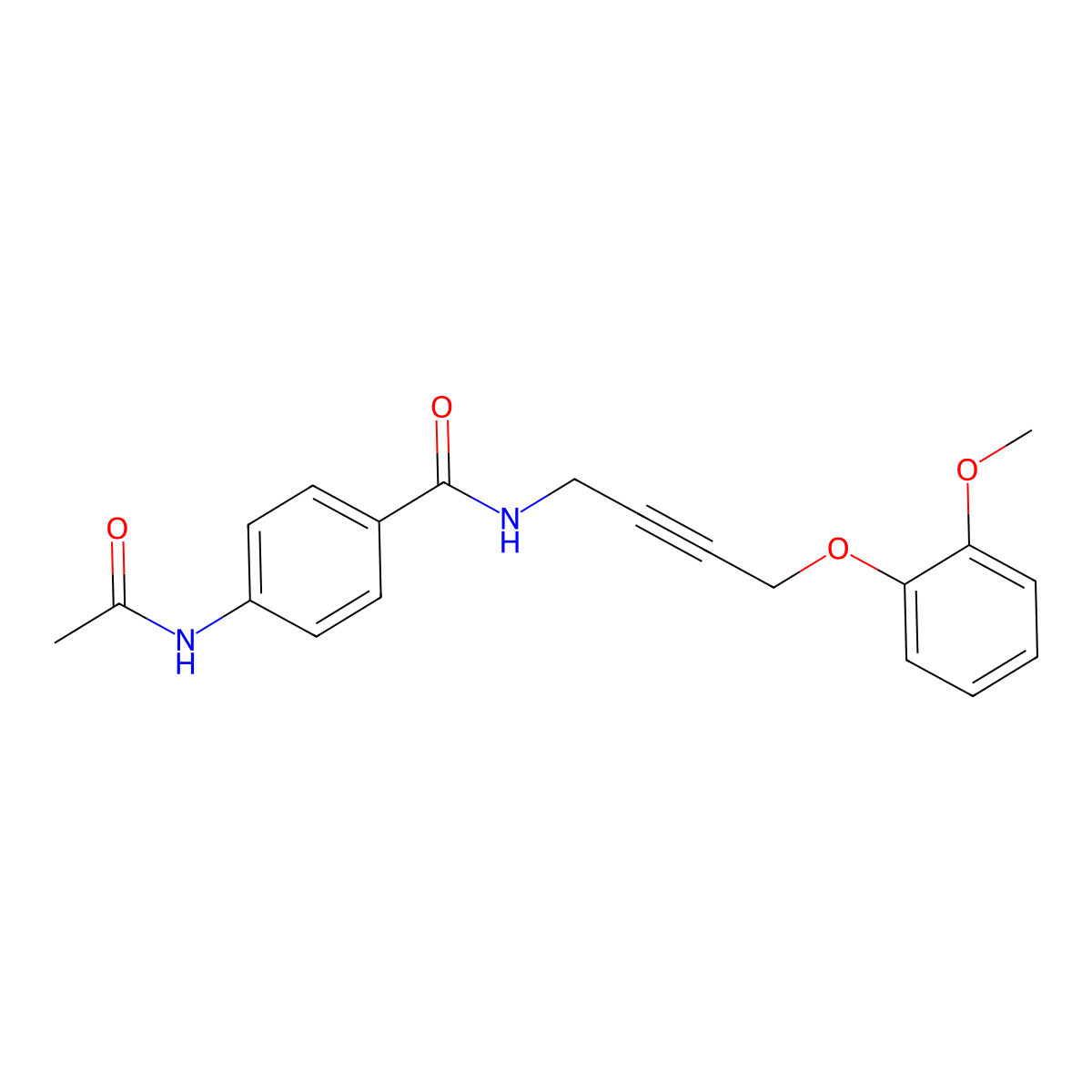 4-Acetamido-N-[4-(2-methoxyphenoxy)but-2-YN-1-YL]benzamide molecular structure, CAS 1426314-78-4
