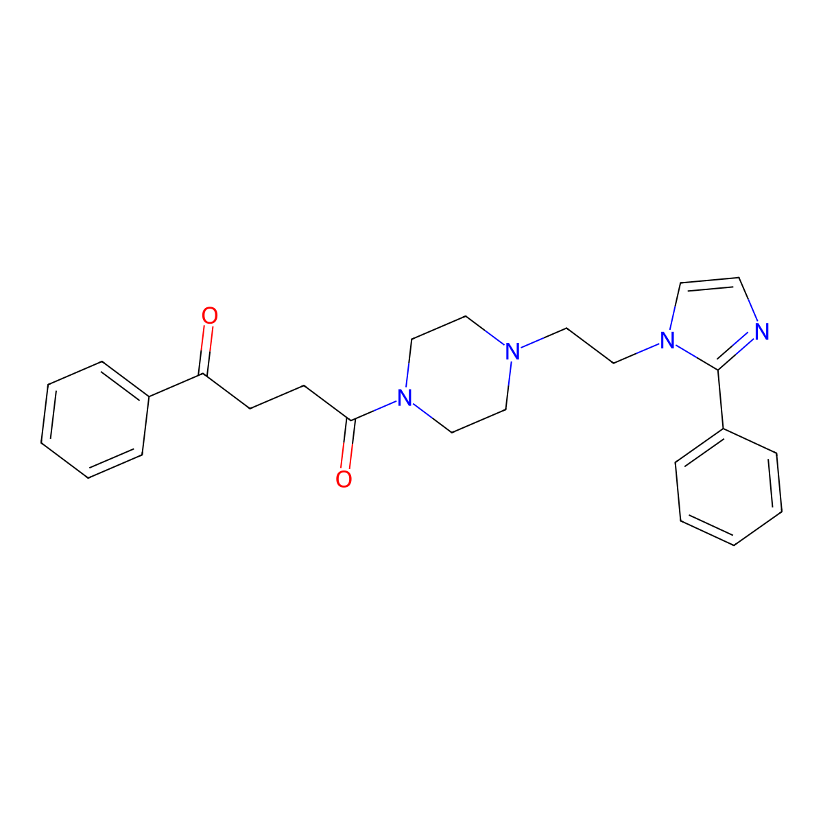 1-phenyl-4-(4-(2-(2-phenyl-1H-imidazol-1-yl)ethyl)piperazin-1-yl)butane-1,4-dione molecular structure, CAS 1426314-80-8