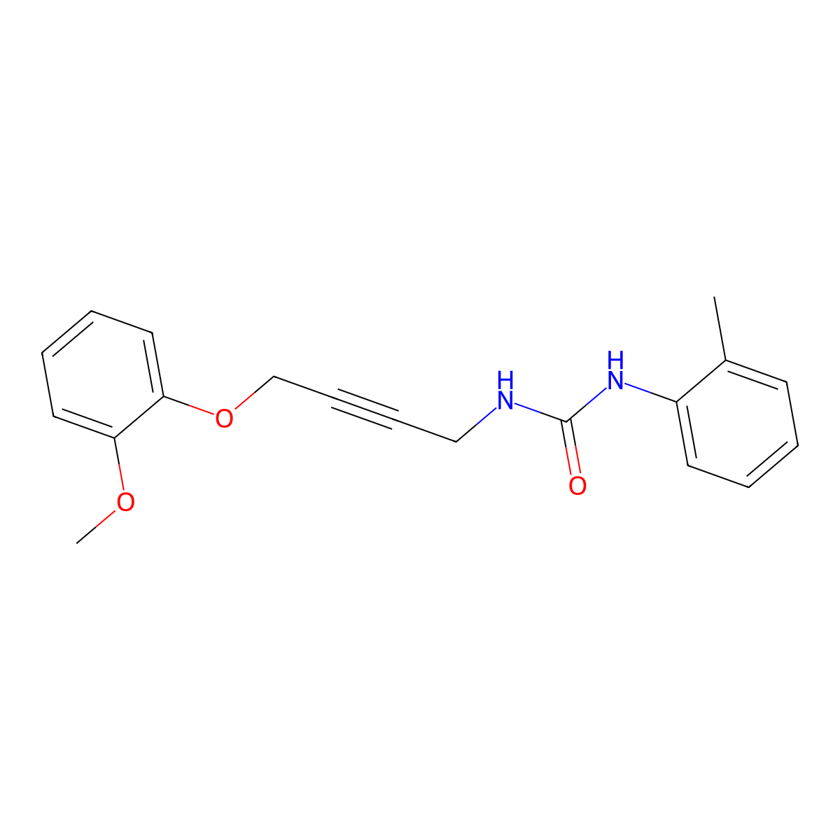 1-(4-(2-Methoxyphenoxy)but-2-yn-1-yl)-3-(o-tolyl)urea molecular structure, CAS 1426314-87-5