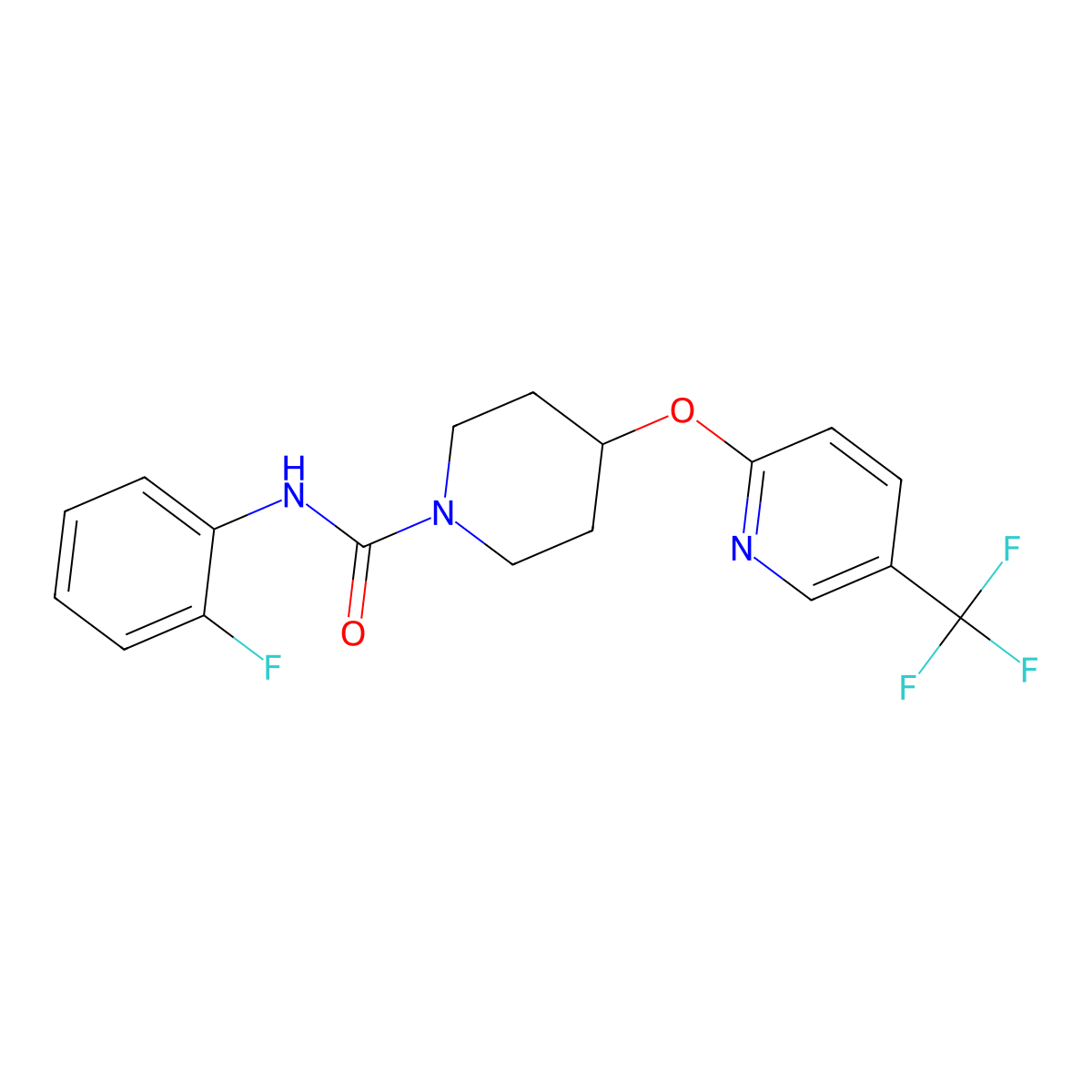 N-(2-Fluorophenyl)-4-{[5-(trifluoromethyl)pyridin-2-YL]oxy}piperidine-1-carboxamide molecular structure, CAS 1426314-88-6