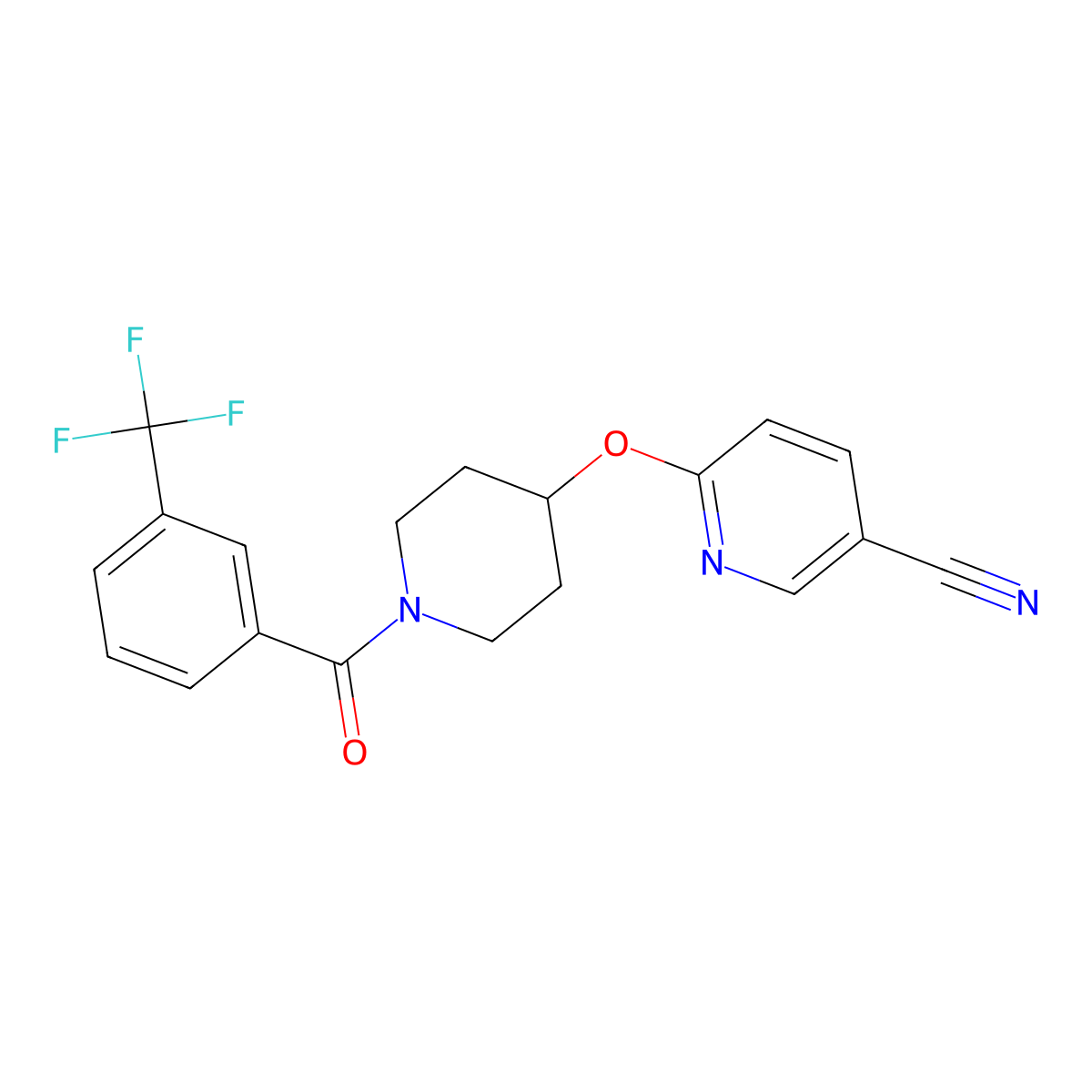 6-({1-[3-(Trifluoromethyl)benzoyl]piperidin-4-YL}oxy)pyridine-3-carbonitrile molecular structure, CAS 1426314-91-1