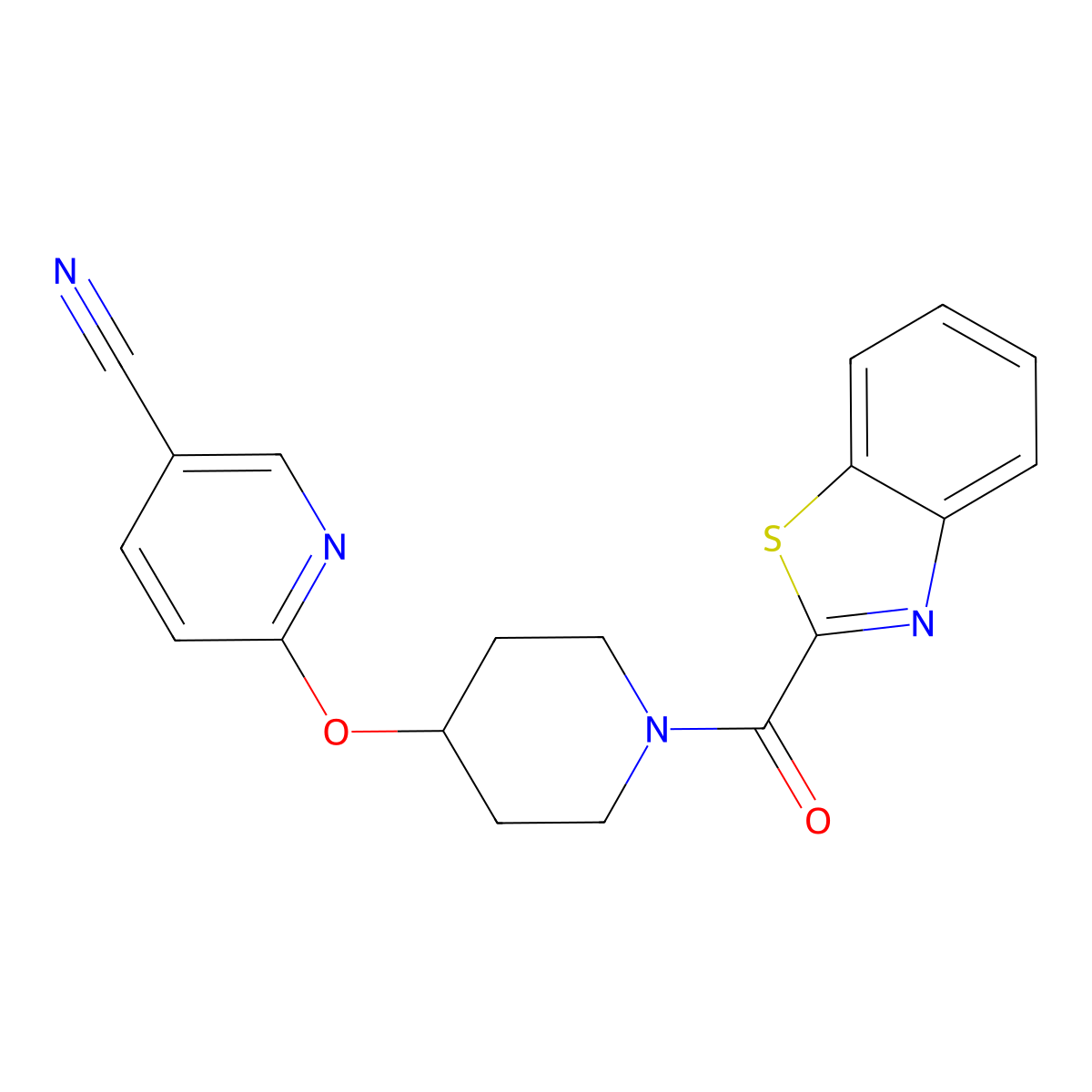 6-((1-(Benzo[d]thiazole-2-carbonyl)piperidin-4-yl)oxy)nicotinonitrile molecular structure, CAS 1426314-93-3