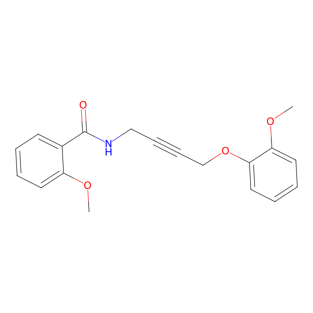 2-methoxy-N-(4-(2-methoxyphenoxy)but-2-yn-1-yl)benzamide molecular structure, CAS 1426314-95-5