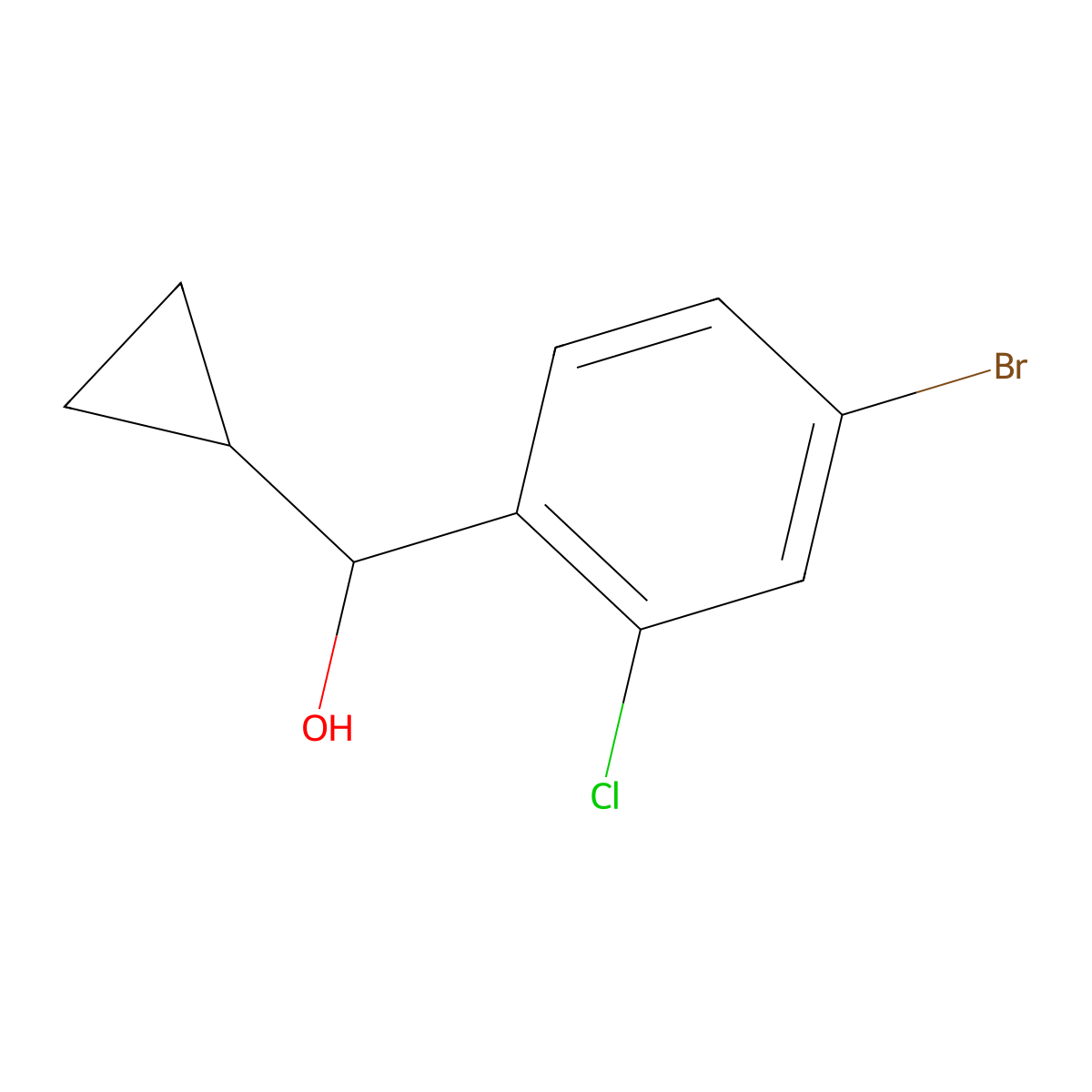4-Bromo-2-chloro-alpha-cyclopropylbenZenemethanol molecular structure, CAS 1426320-83-3