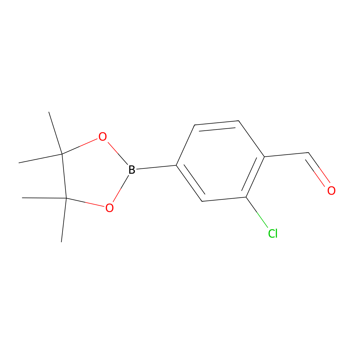 2-Chloro-4-(4,4,5,5-tetramethyl-1,3,2-dioxaborolan-2-yl)benzaldehyde molecular structure, CAS 1426320-86-6