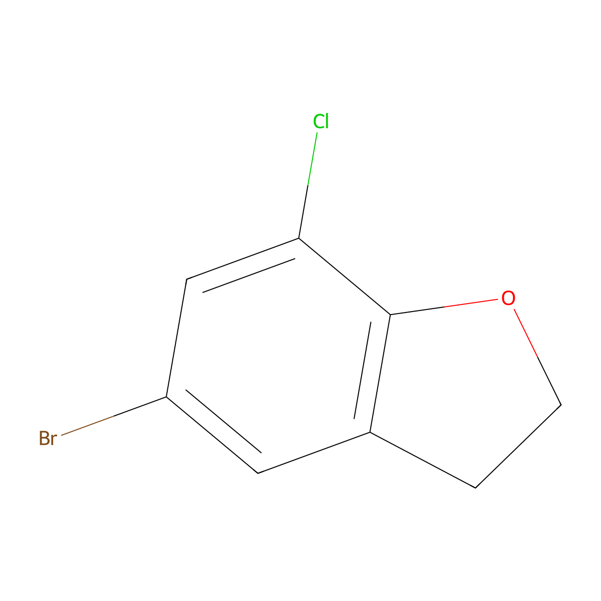 5-Bromo-7-chloro-2,3-dihydrobenzofuran molecular structure, CAS 1426320-90-2