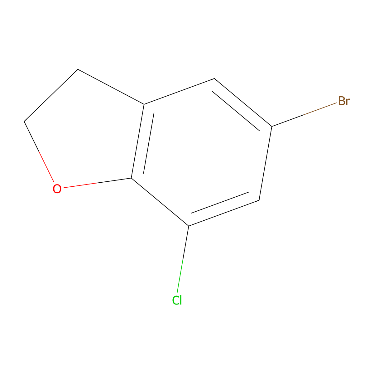 5-Bromo-7-chloro-2,3-dihydrobenzofuran molecular structure, CAS 1426320-90-2